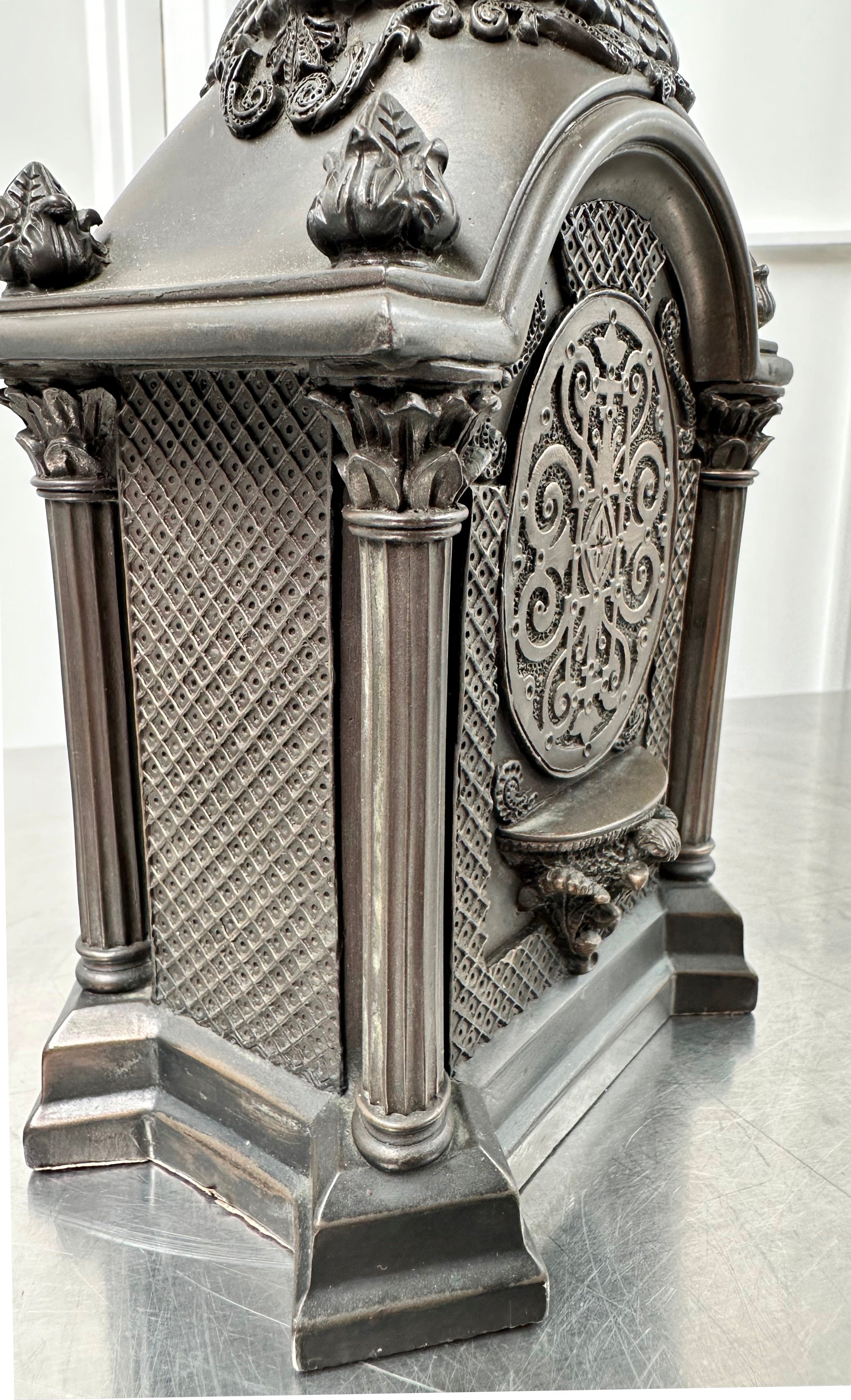 Vintage Genesis Cast BRONZE Battery Mantel Clock  | Adelaide Clocks