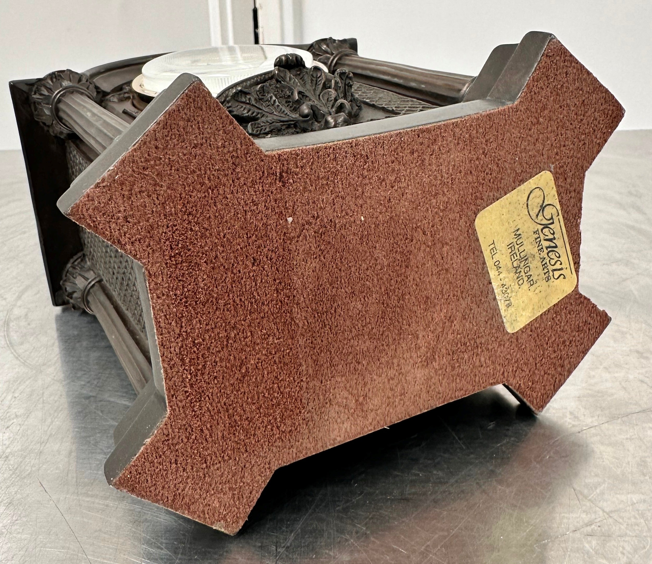 Vintage Genesis Cast BRONZE Battery Mantel Clock  | Adelaide Clocks