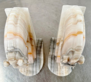 Vintage Pair Onyx/Marble Trojan Horse Bookends | Adelaide Clocks