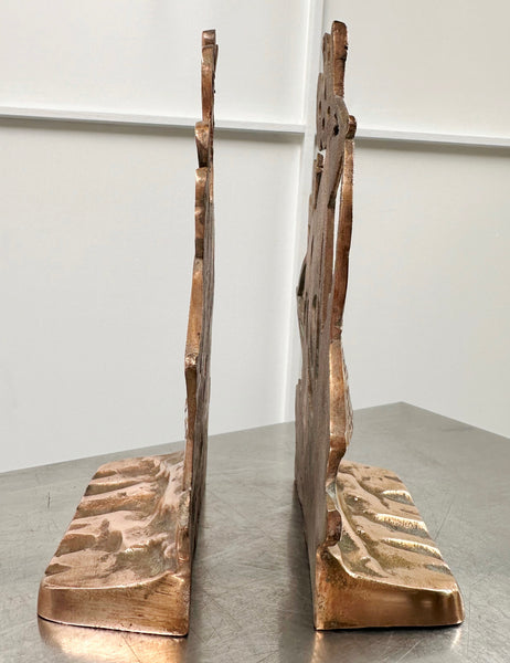 Antique Pair Galleon Ship Brass Bookends | Adelaide Clocks