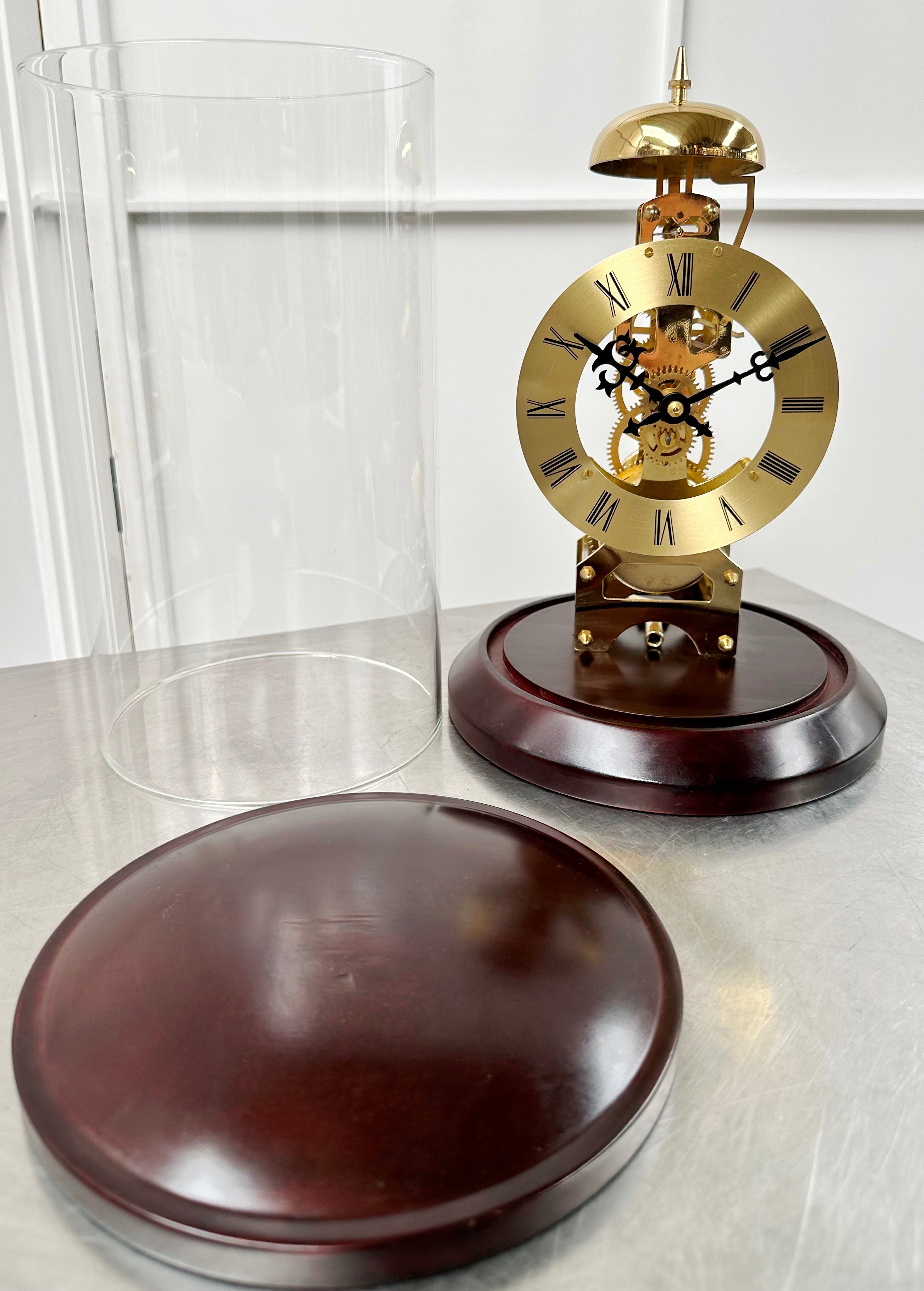 Vintage Skeleton Pendulum Bell Strike Dome Mantel Clock | Adelaide Clocks