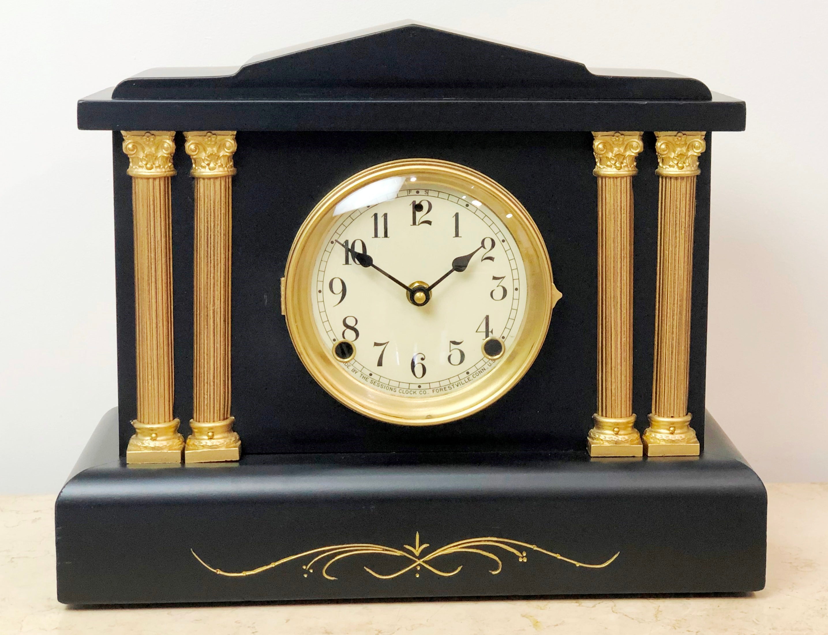 Antique Sessions Battery Mantel Clock | Adelaide Clocks
