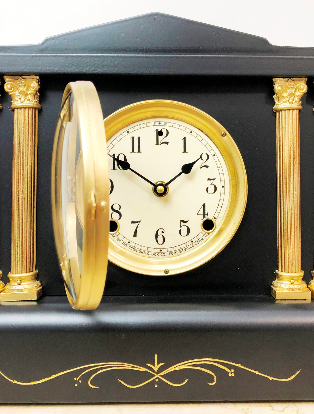 Antique Sessions Battery Mantel Clock | Adelaide Clocks