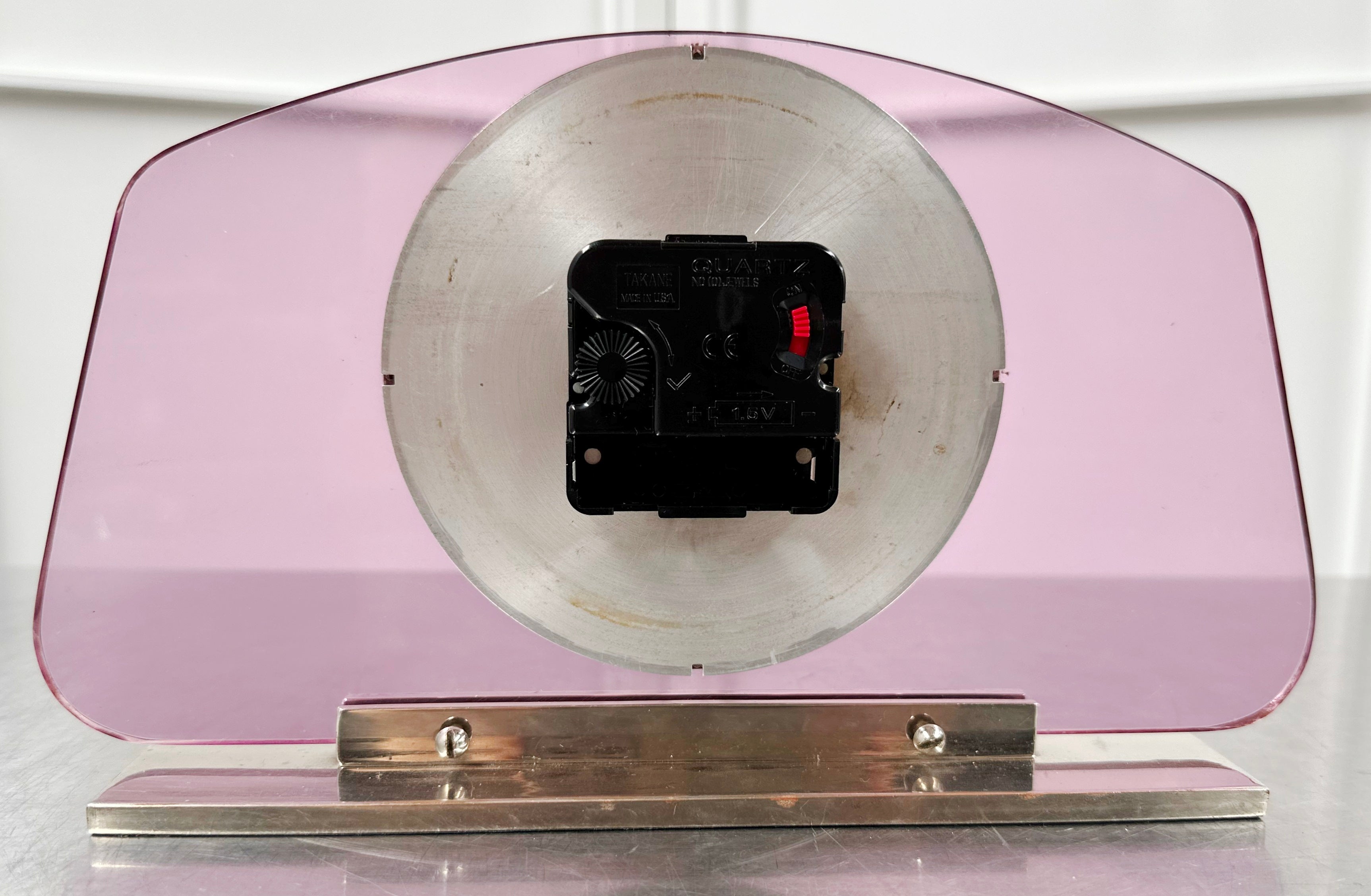 Vintage Art Deco RYTIME Battery Glass Mantel Clock | Adelaide Clocks