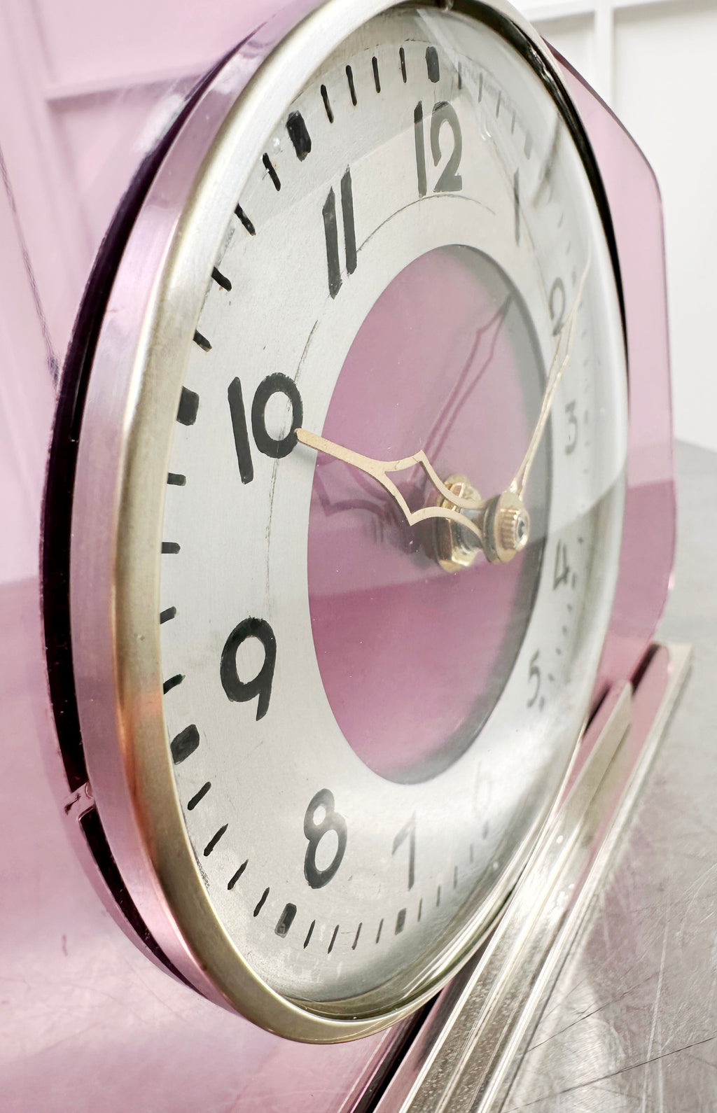 Vintage Art Deco RYTIME Battery Glass Mantel Clock | Adelaide Clocks