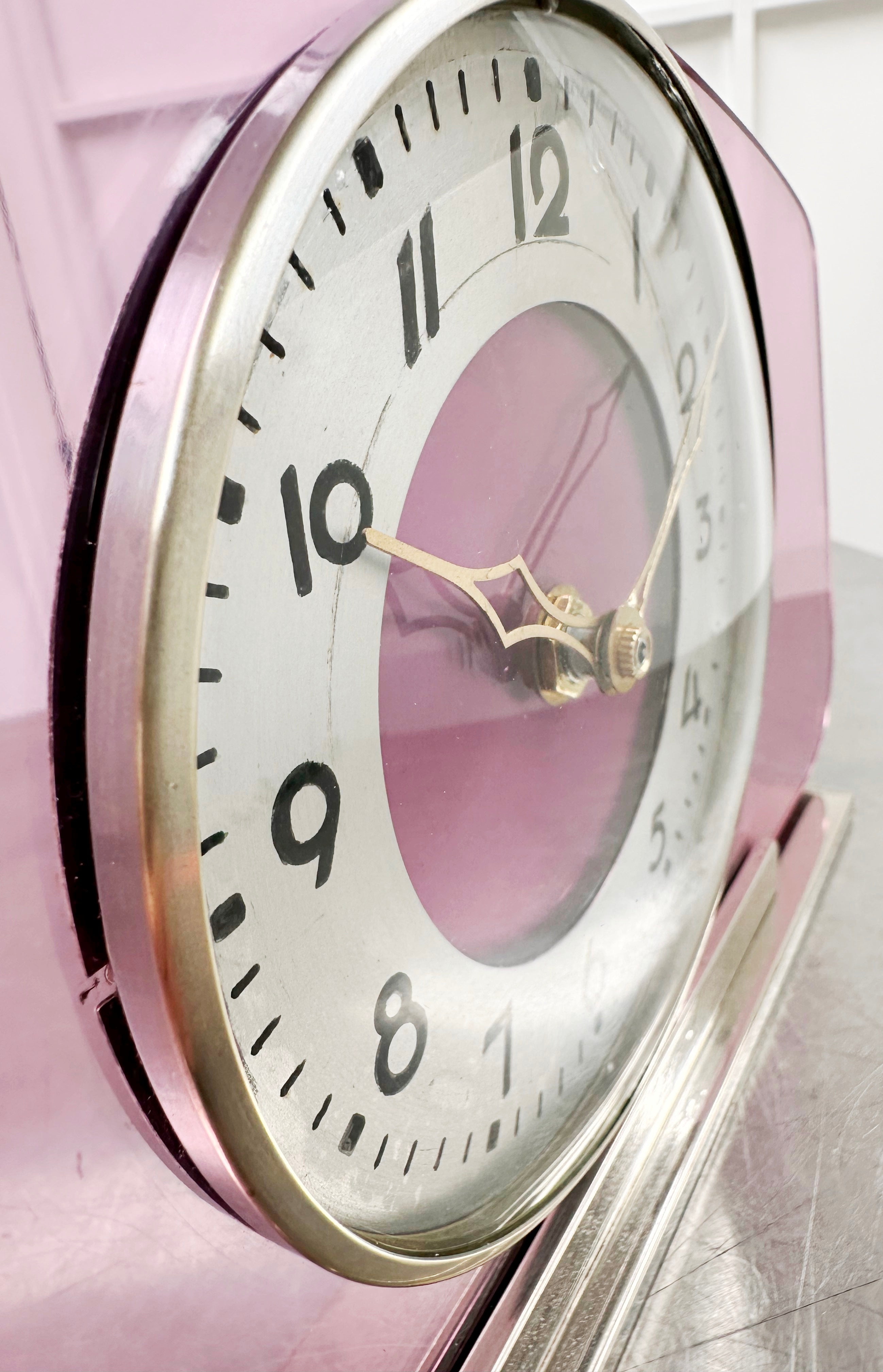 Vintage Art Deco RYTIME Battery Glass Mantel Clock | Adelaide Clocks