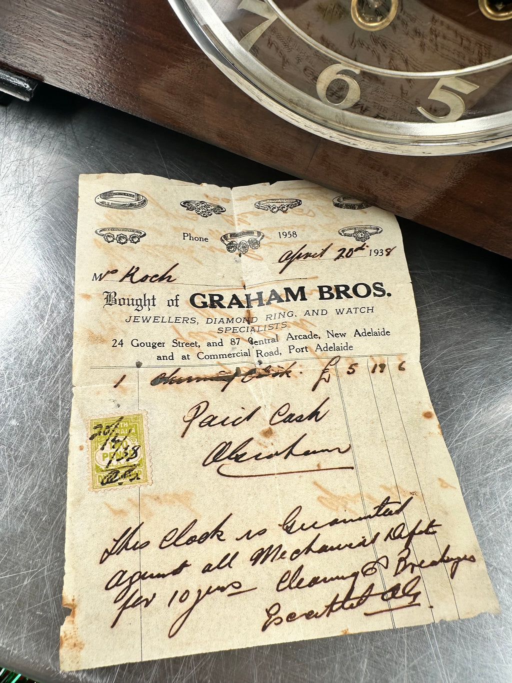 Vintage FMS Westminster German Chime Mantel Clock | Adelaide Clocks