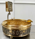 Vintage Ornate Brass & Glass Ashtray with Matchbox Holder | Adelaide Clocks