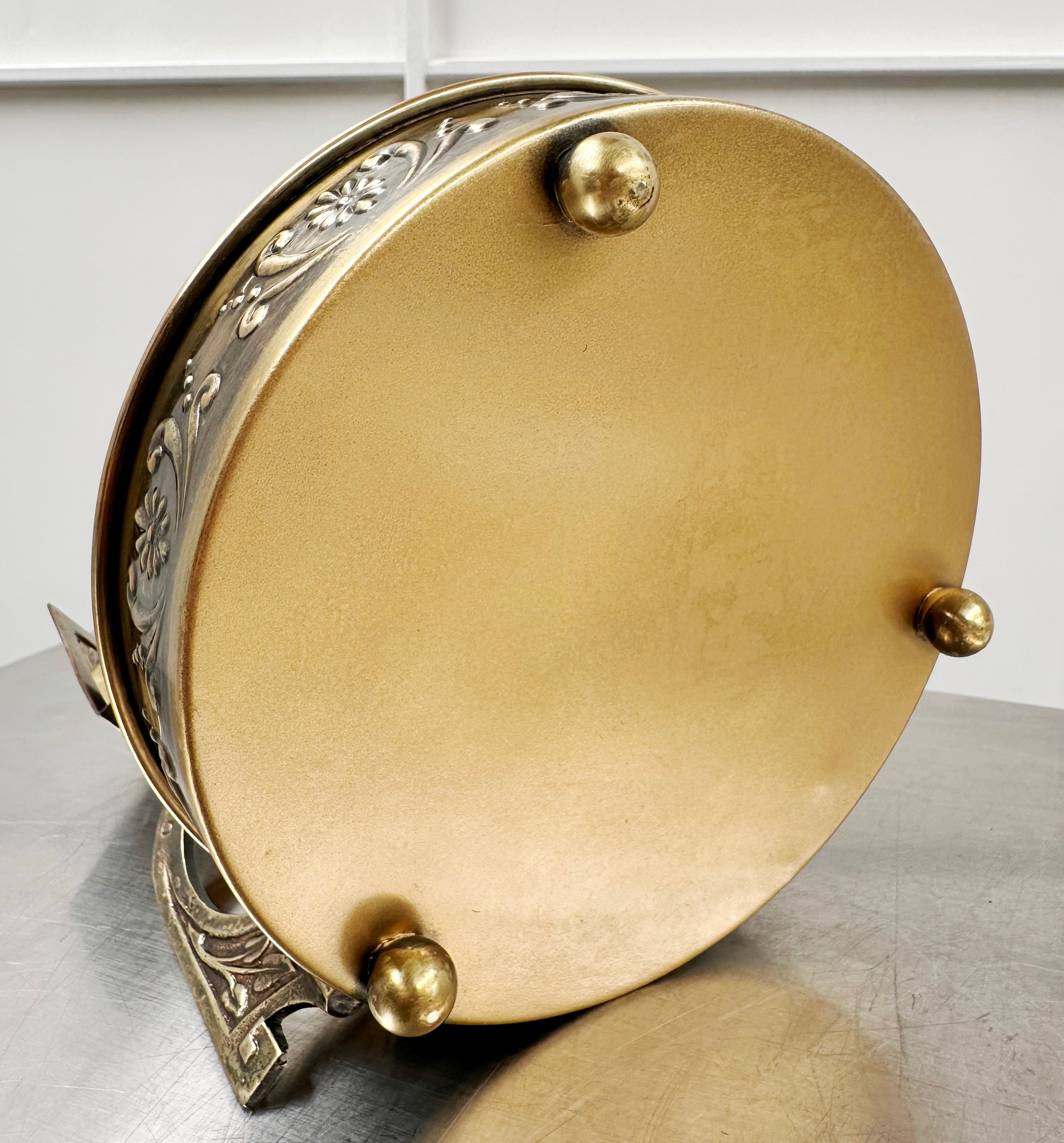 Vintage Ornate Brass & Glass Ashtray with Matchbox Holder | Adelaide Clocks