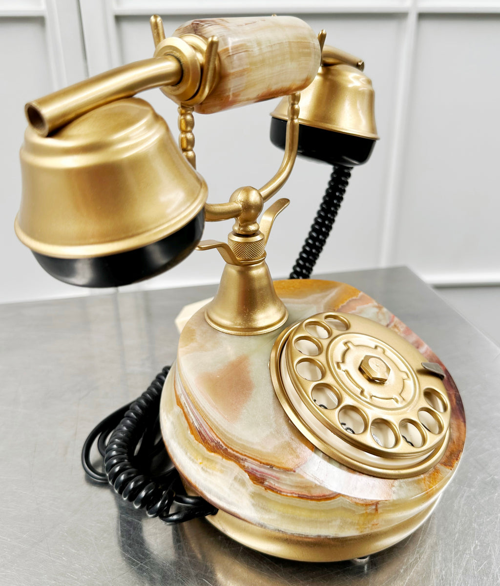 Original Vintage Rotary Marble Desk Table Phone | Adelaide Clocks