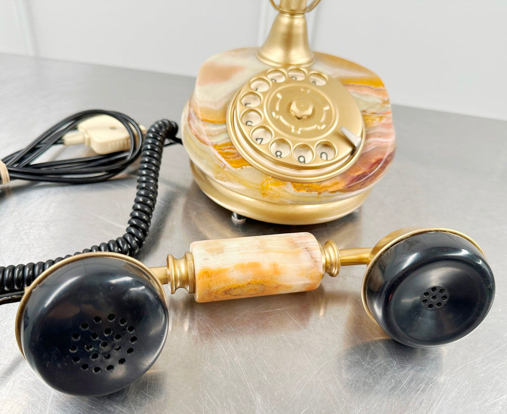 Original Vintage Rotary Marble Desk Table Phone | Adelaide Clocks