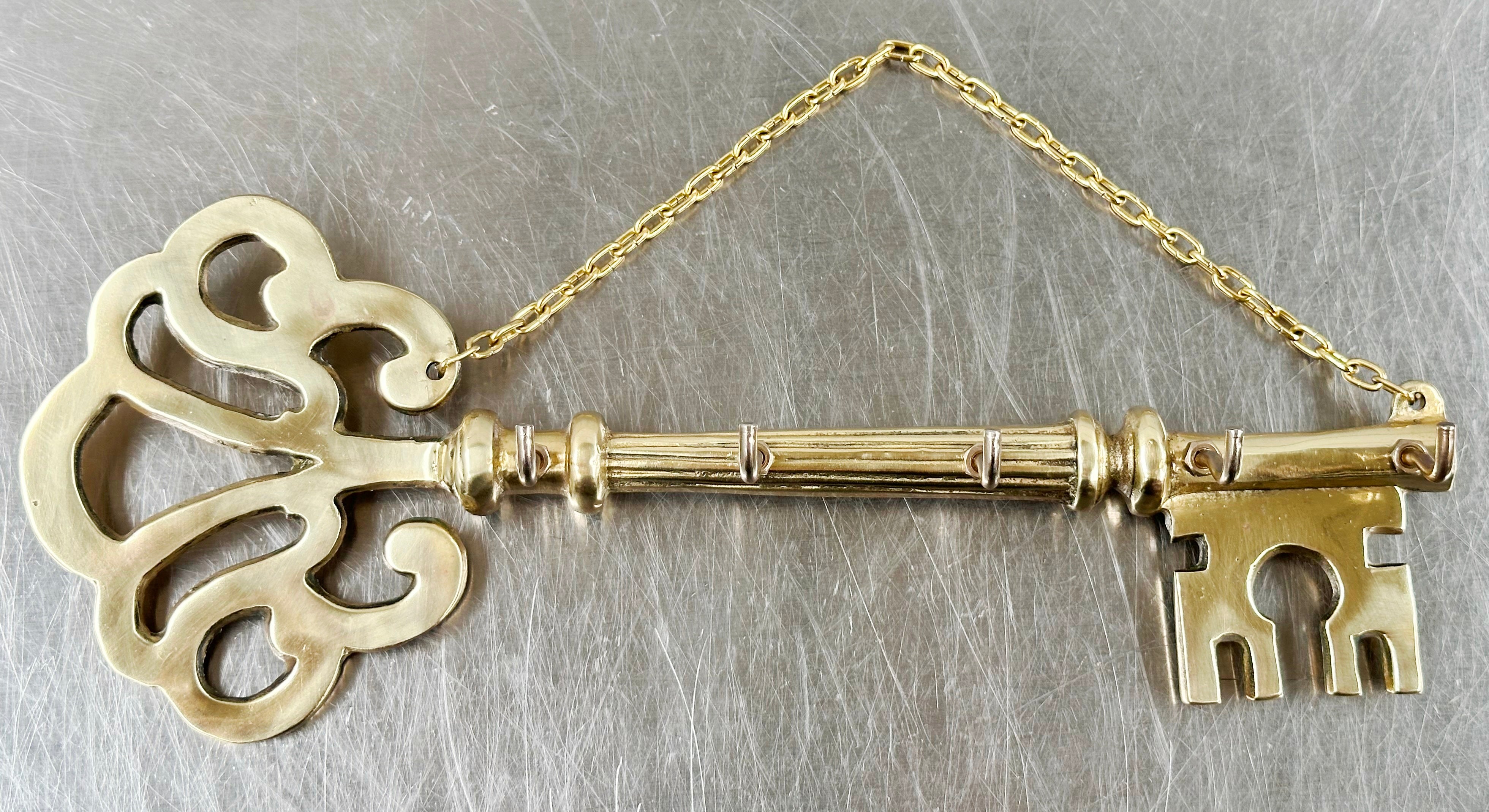 Vintage Solid Brass Wall Hanging Key Holder | Adelaide Clocks