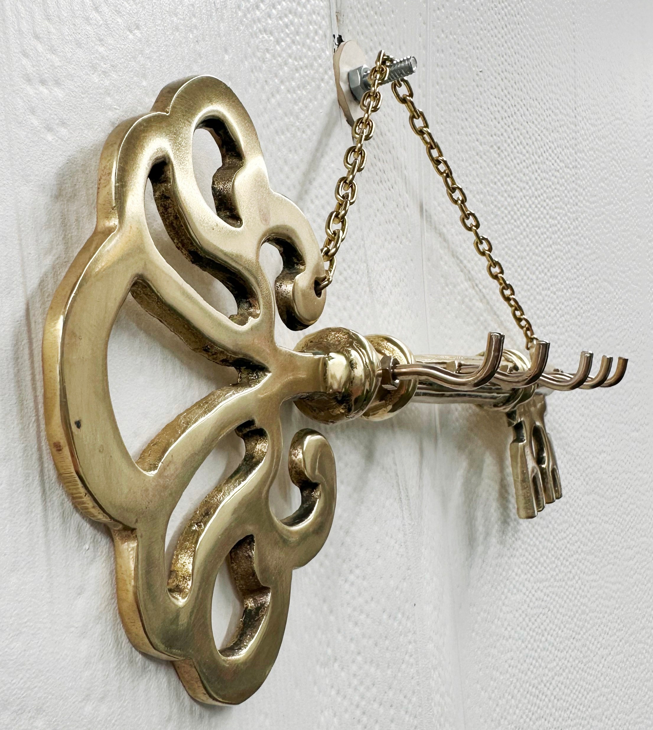 Vintage Solid Brass Wall Hanging Key Holder | Adelaide Clocks