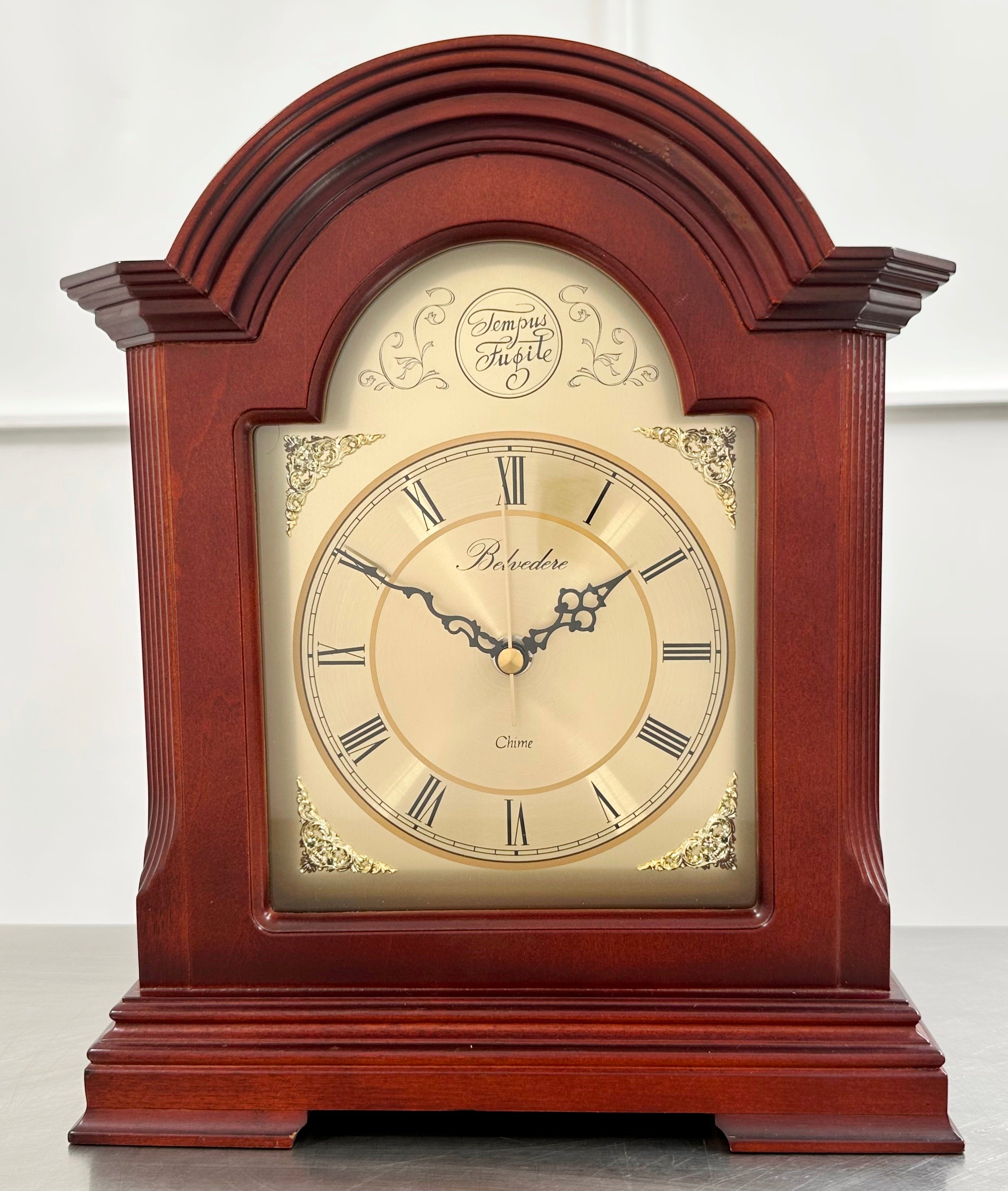 Vintage Tempus Fugit Belvedere Westminster Chime Battery Mantel Clock | Adelaide Clocks