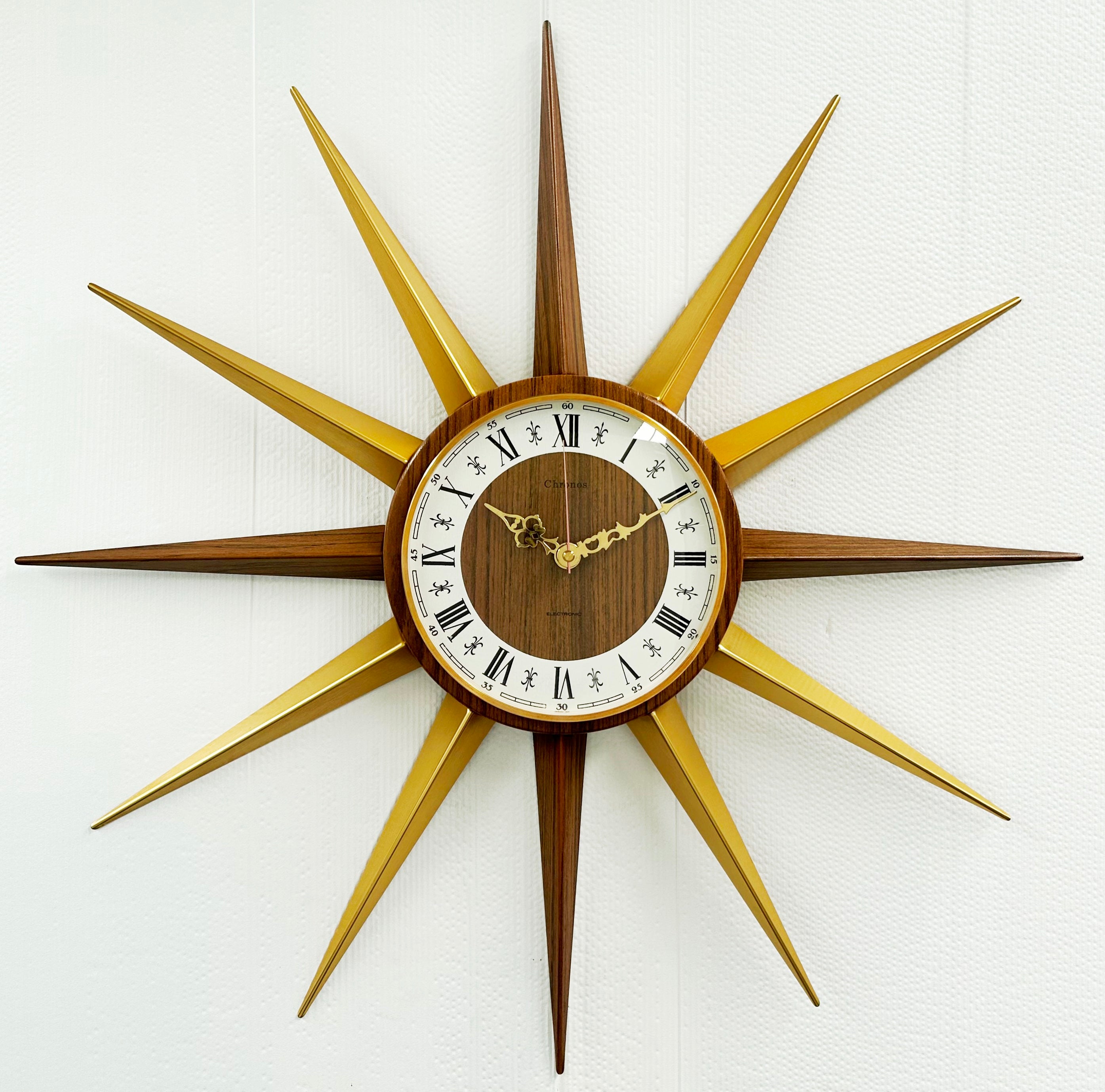 Vintage Starburst CHRONOS Electronic Quartz German Wall Clock | Adelaide Clocks