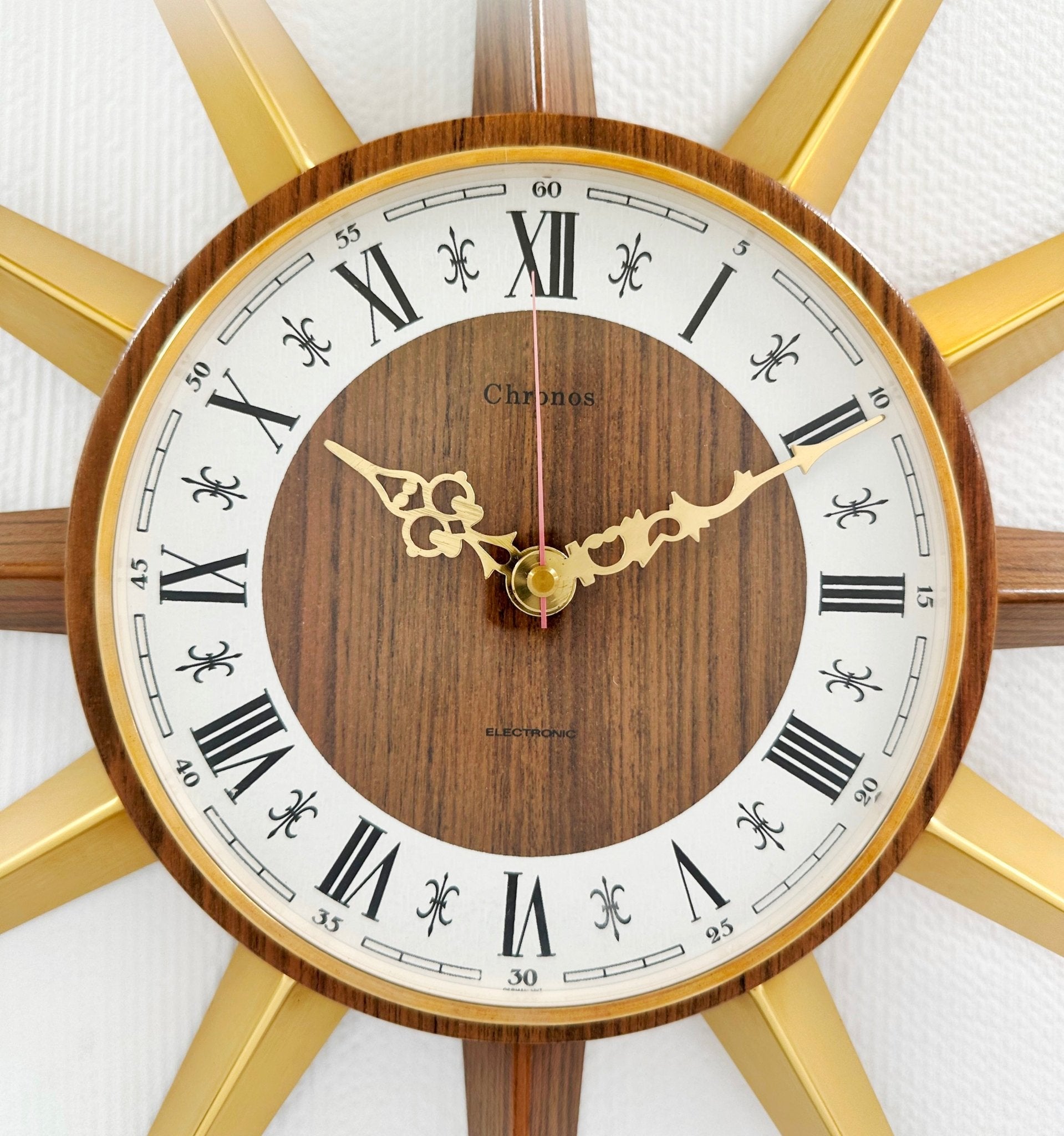 Vintage Starburst CHRONOS Electronic Battery German Wall Clock | Adelaide Clocks