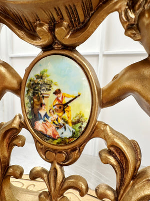 Vintage Figural Italian Cherub Cupid Battery Mantel Clock | Adelaide Clocks