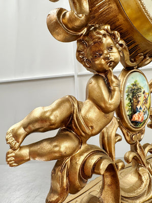 Vintage Figural Italian Cherub Cupid Battery Mantel Clock | Adelaide Clocks