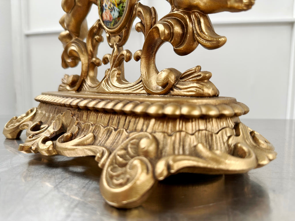 Vintage Figural Italian Cherub Cupid Battery Mantel Clock | Adelaide Clocks