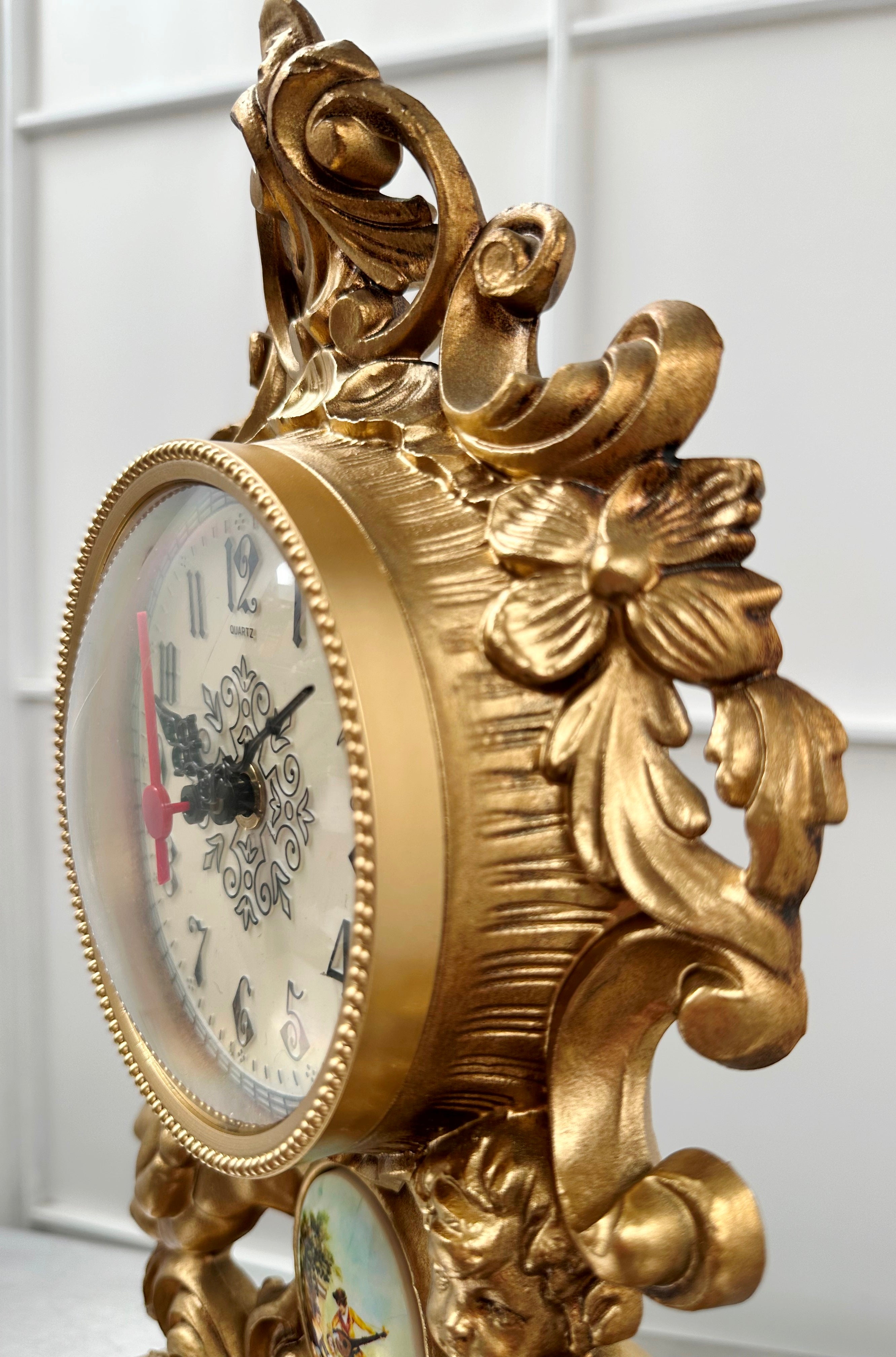 Vintage Figural Italian Cherub Cupid Battery Mantel Clock | Adelaide Clocks