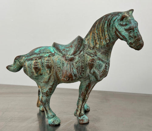 Vintage Chinese SOLID Bronze War Horse | Adelaide Clocks