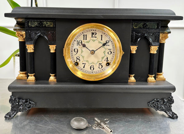 Antique Sessions Hammer Coil Strike Mantel Clock | Adelaide Clocks