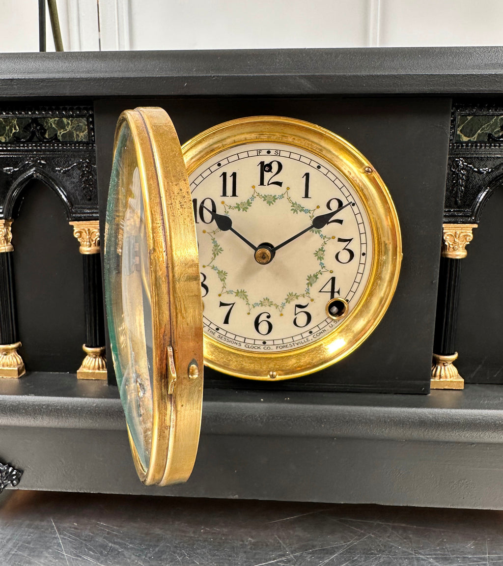 Antique Sessions Hammer Coil Strike Mantel Clock | Adelaide Clocks