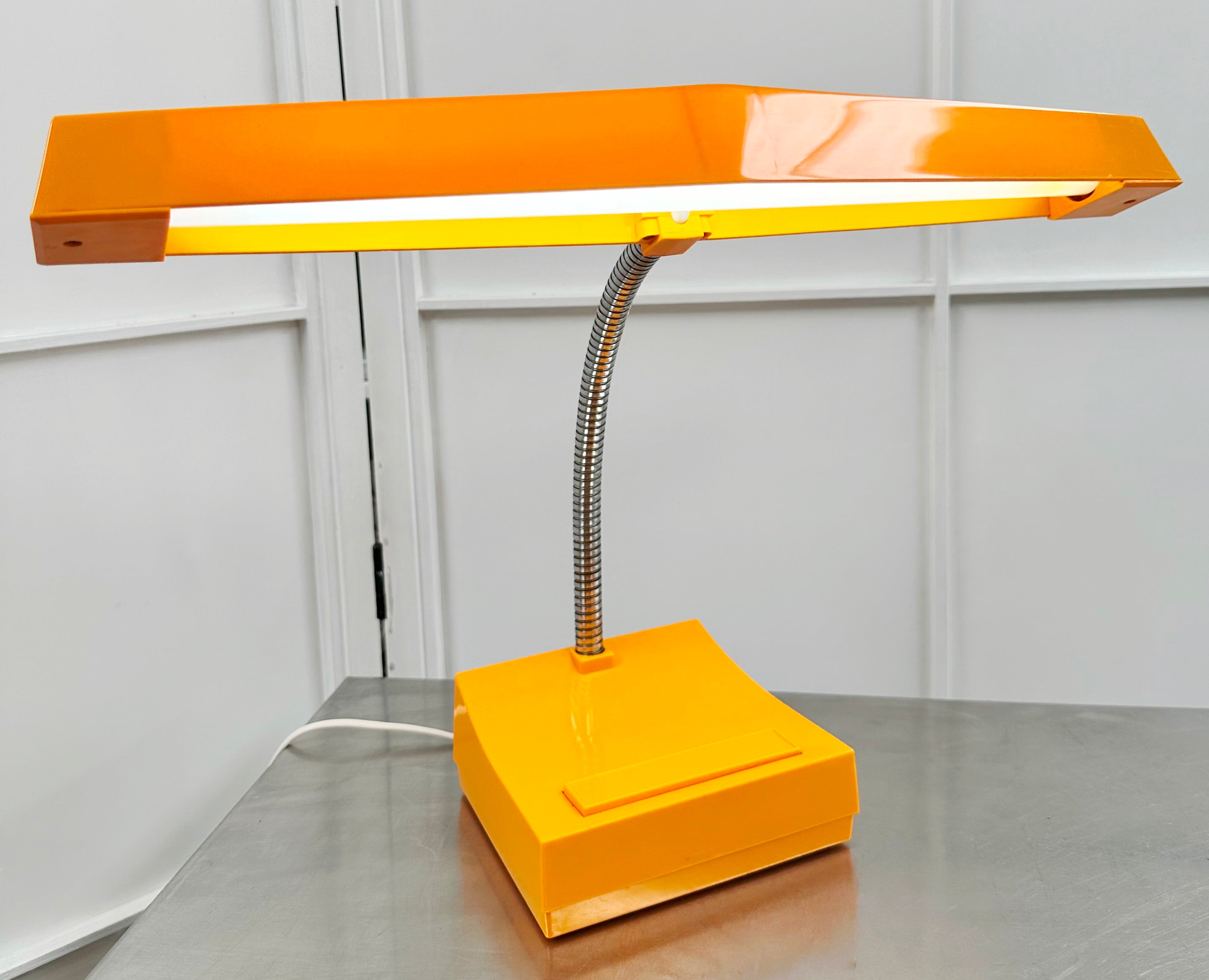 Vintage NORAX Retro Orange Gooseneck Desk Table Lamp | Adelaide Clocks