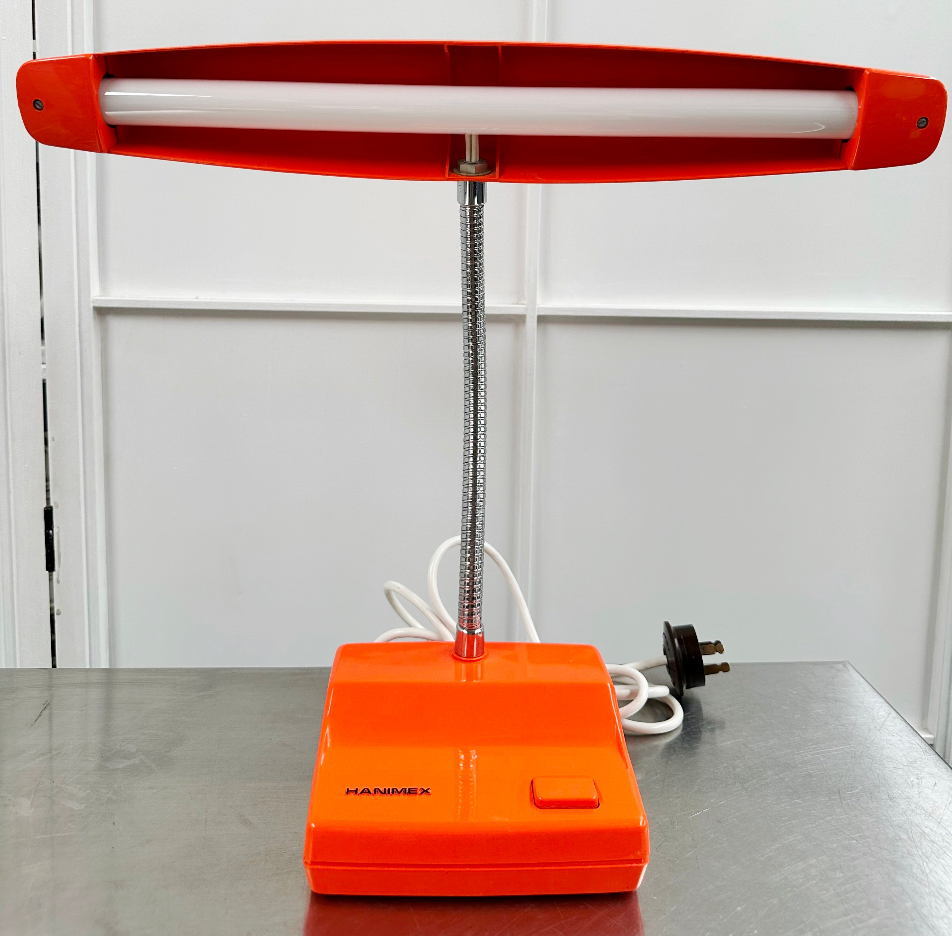Vintage Hanimex Retro Dark Orange Table Desk Lamp | Adelaide Clocks