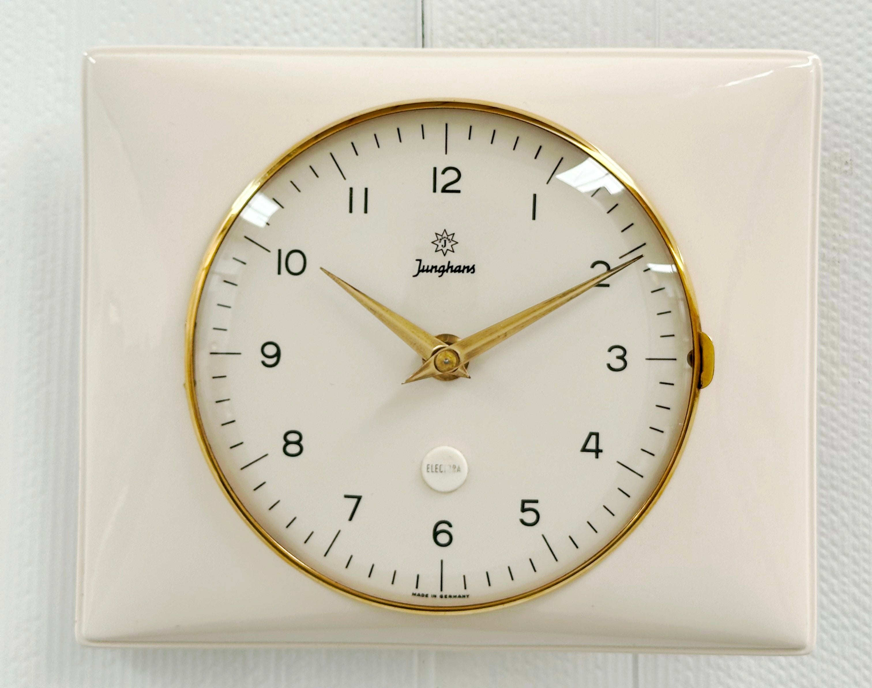 Vintage ceramic Junghans Electra Battery Kitchen Wall Clock | Adelaide Clocks