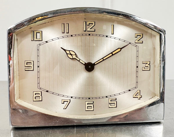 Vintage Original Art Deco Silver Desk Clock | Adelaide Clocks