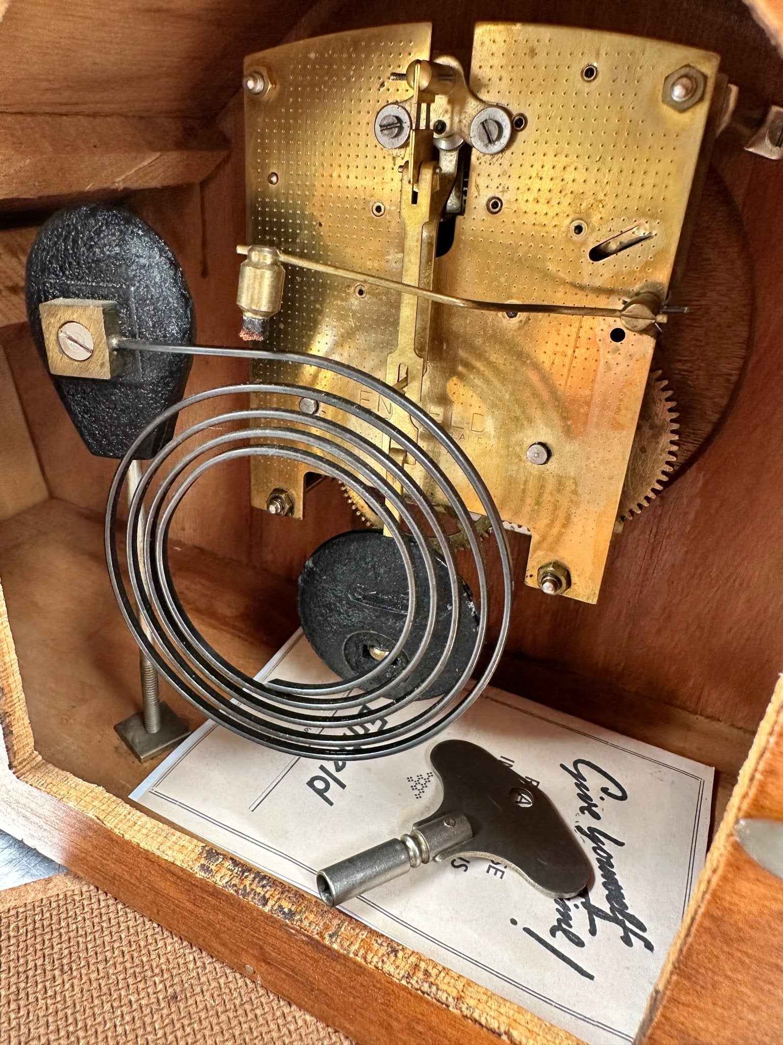 Vintage Enfield Hammer on Coil Chime Mantel Clock | Adelaide Clocks