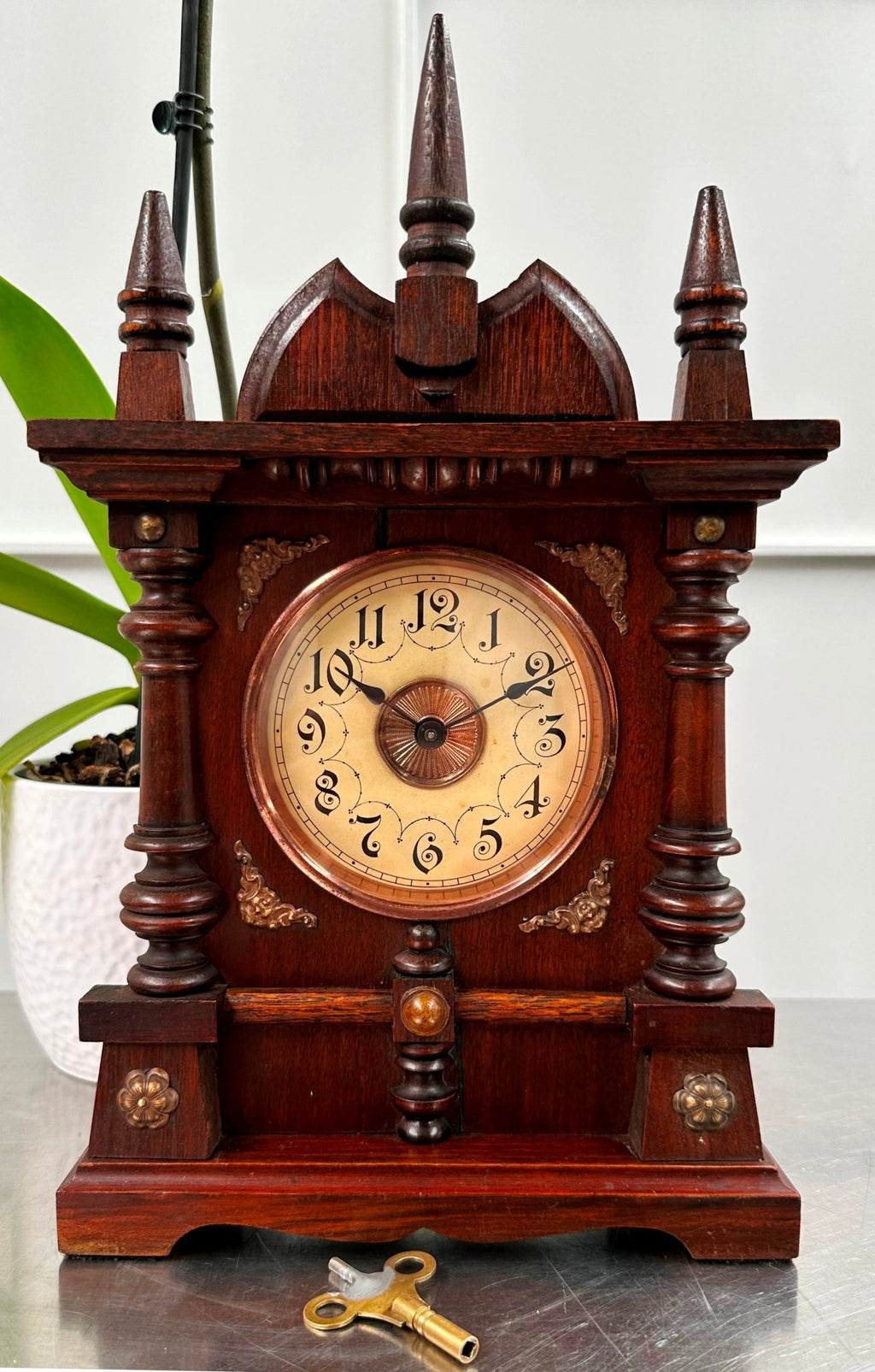 Antique Baduf Bell Strike Steeple Mantel Clock | Adelaide Clocks