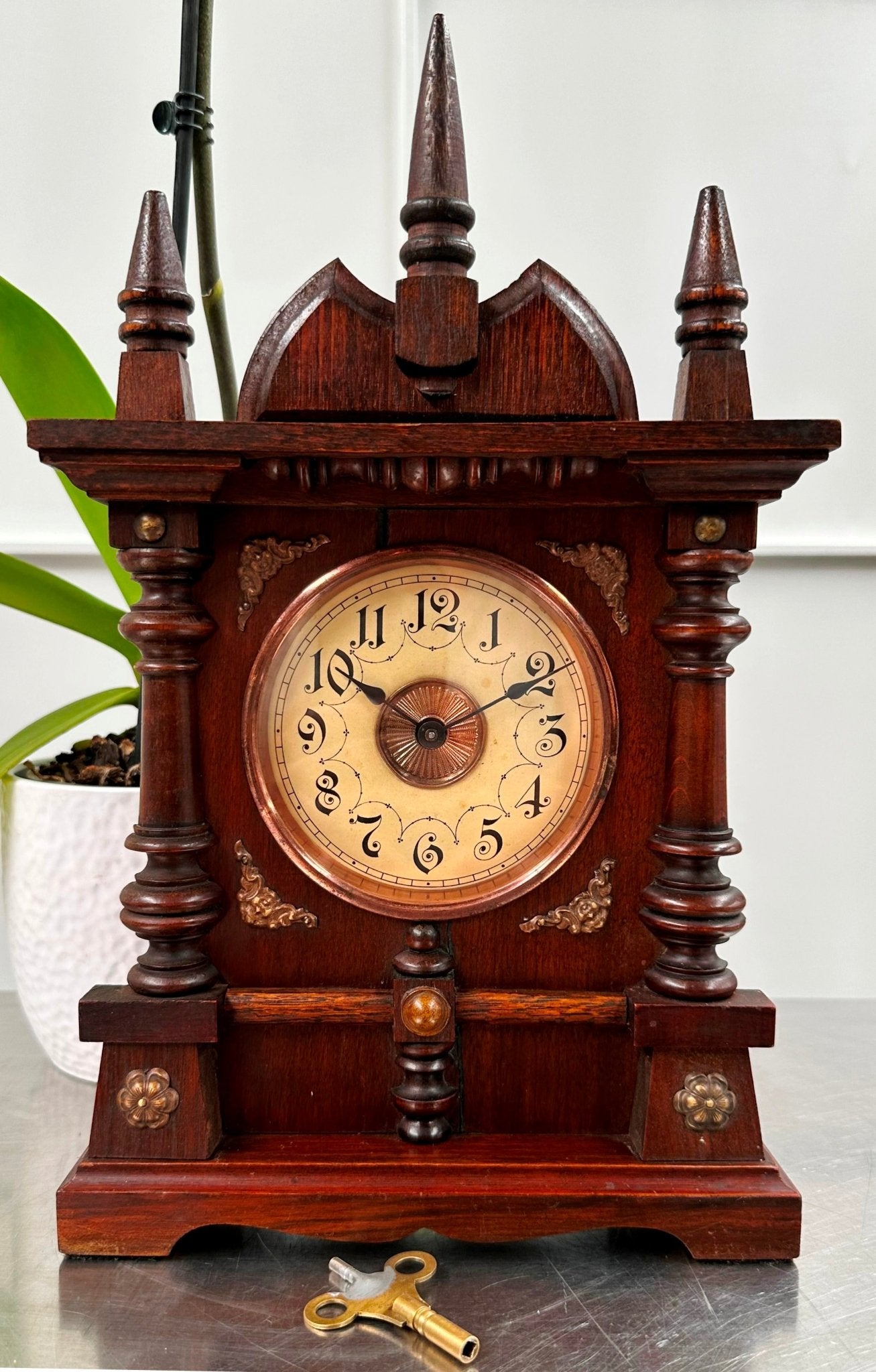 Antique Baduf Bell Strike Steeple Mantel Clock | Adelaide Clocks