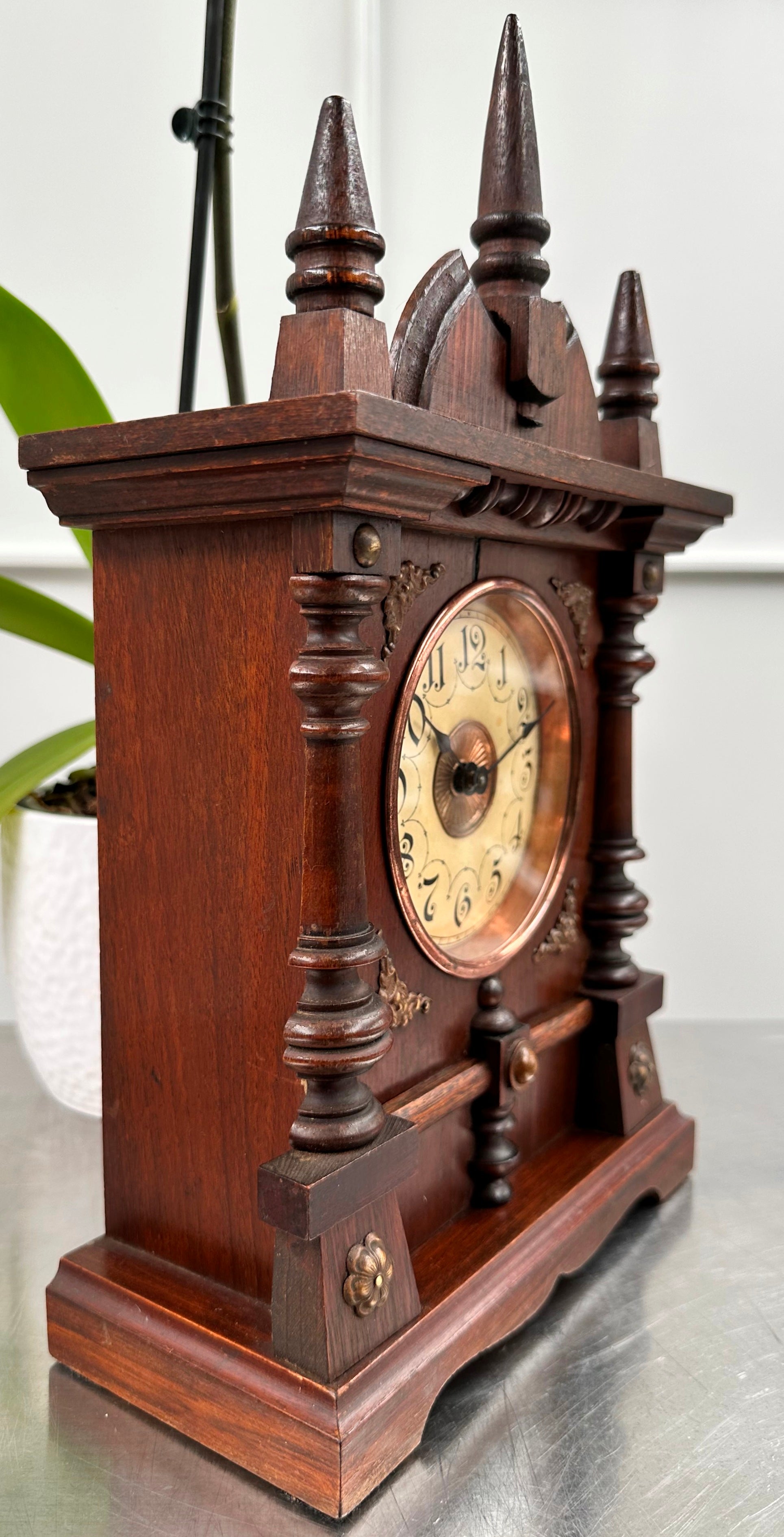 Antique Baduf Bell Strike Steeple Mantel Clock | Adelaide Clocks