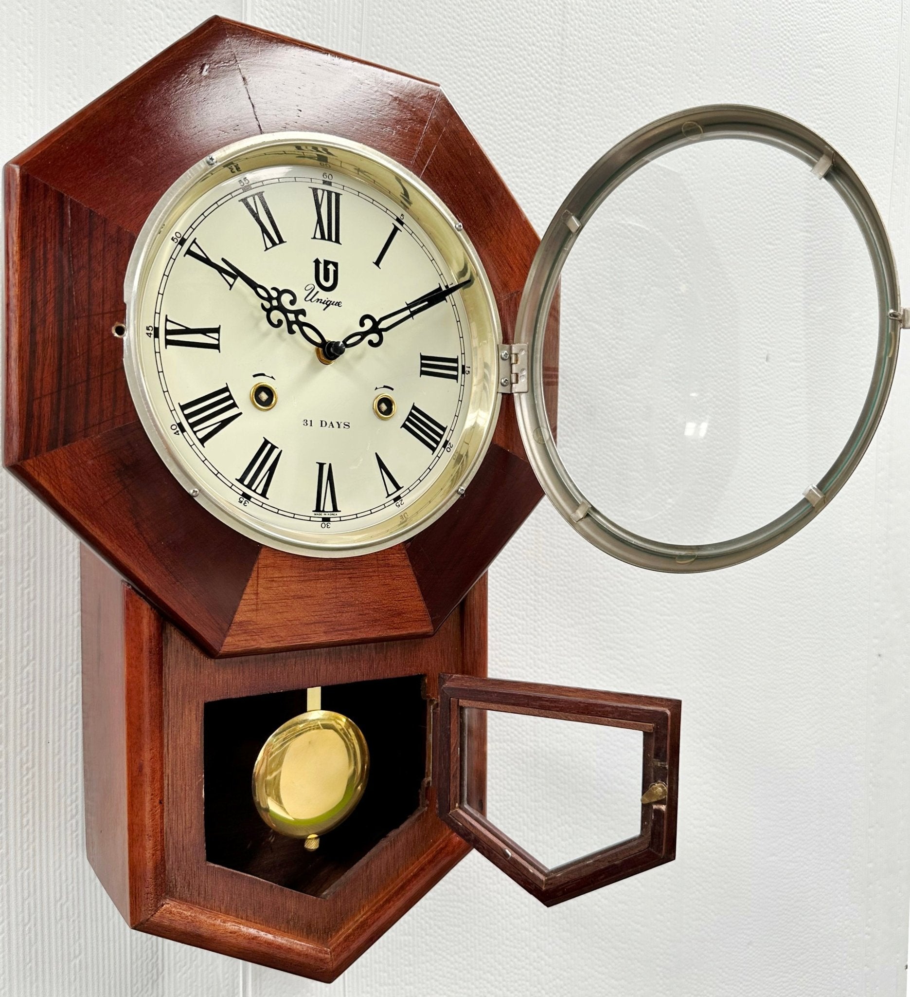 Vintage Unique 31 Day Westminster Pendulum Battery Wall Clock | Adelaide Clocks