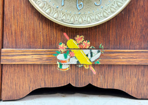 Vintage Original Wood grained Battery Mantel Clock | eXibit collection