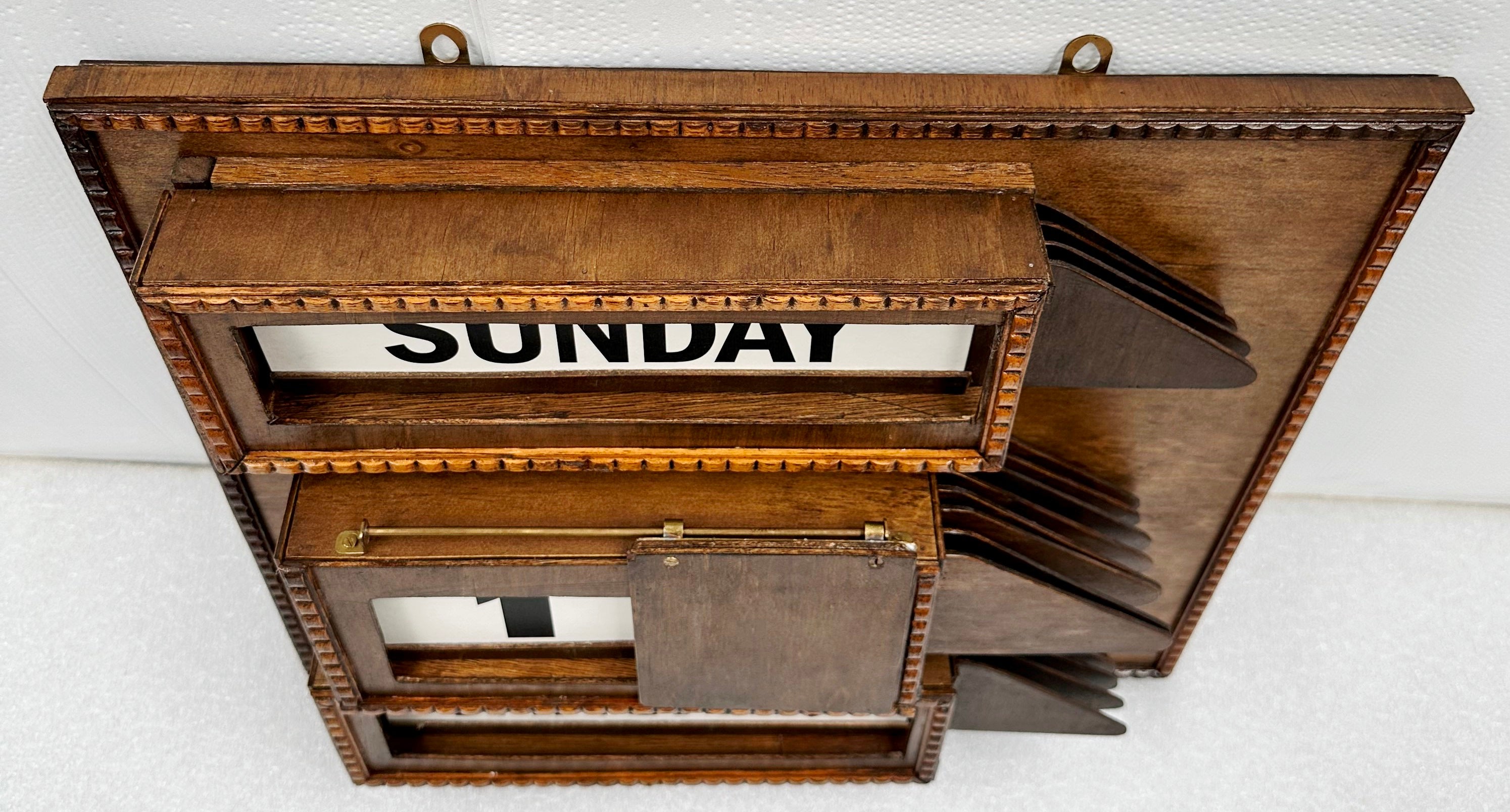 Vintage Perpetual Wooden Wall Calendar | Adelaide Clocks
