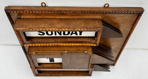 Vintage Perpetual Wooden Wall Calendar | Adelaide Clocks