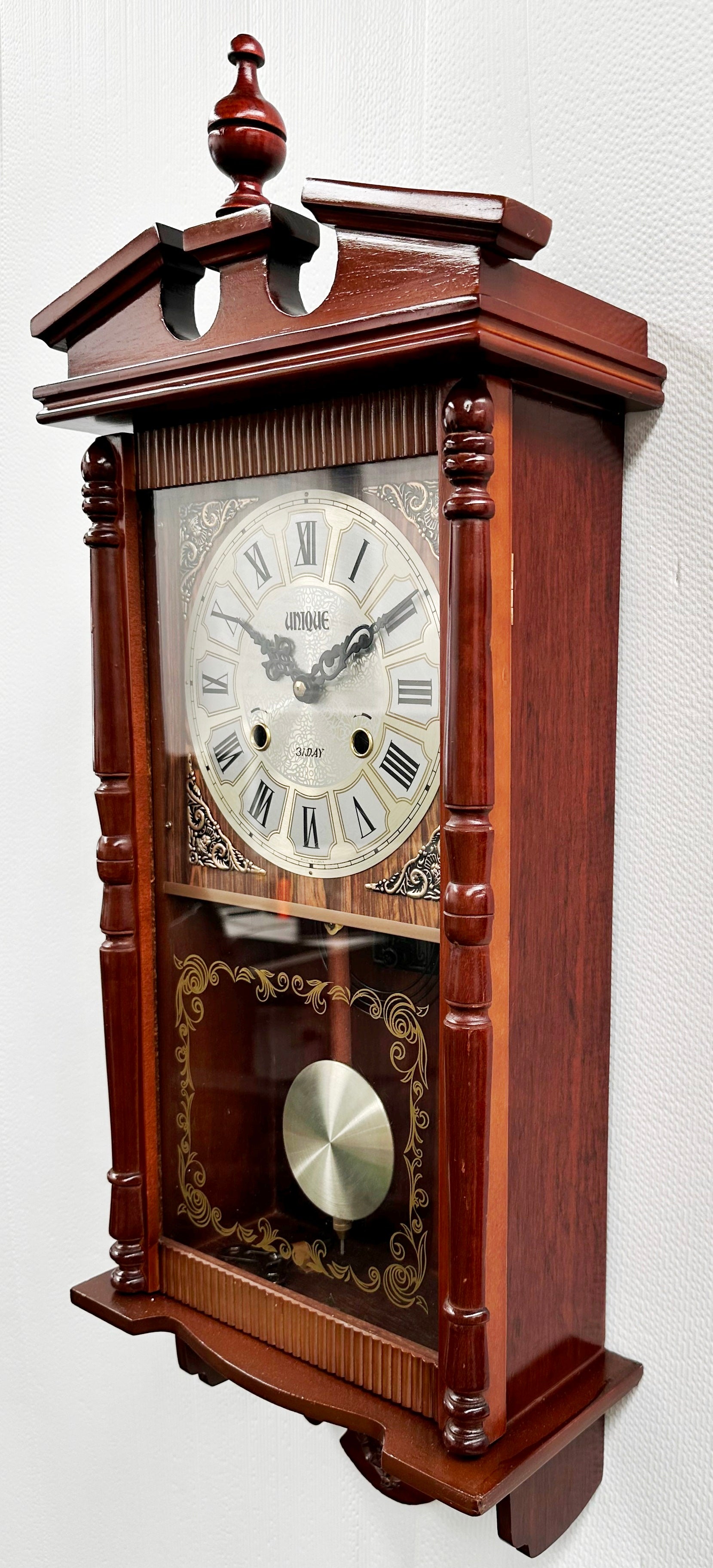 Vintage UNIQUE 31 Day Pendulum Strike Korea Wall Clock | Adelaide Clocks