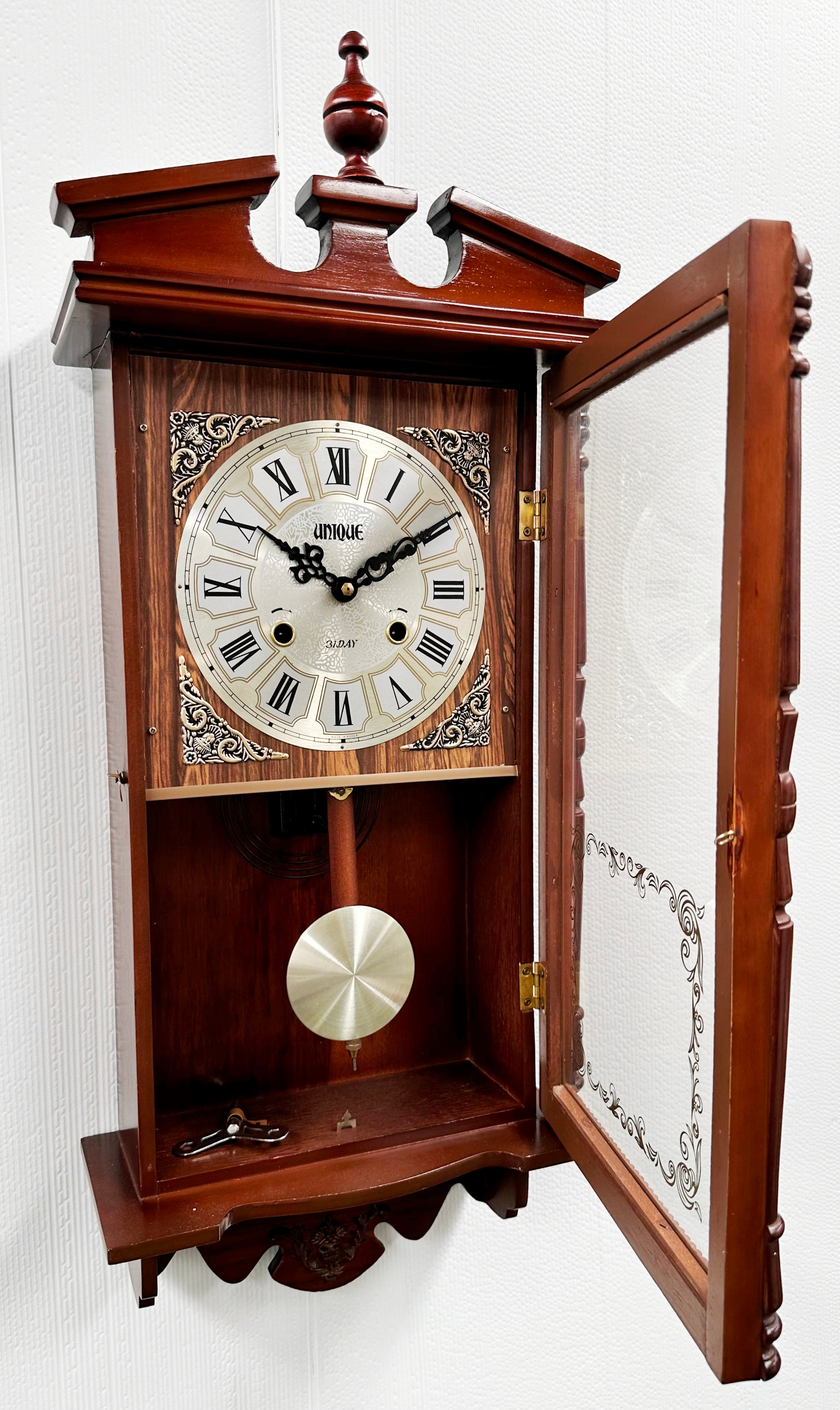Vintage UNIQUE 31 Day Pendulum Strike Korea Wall Clock | Adelaide Clocks