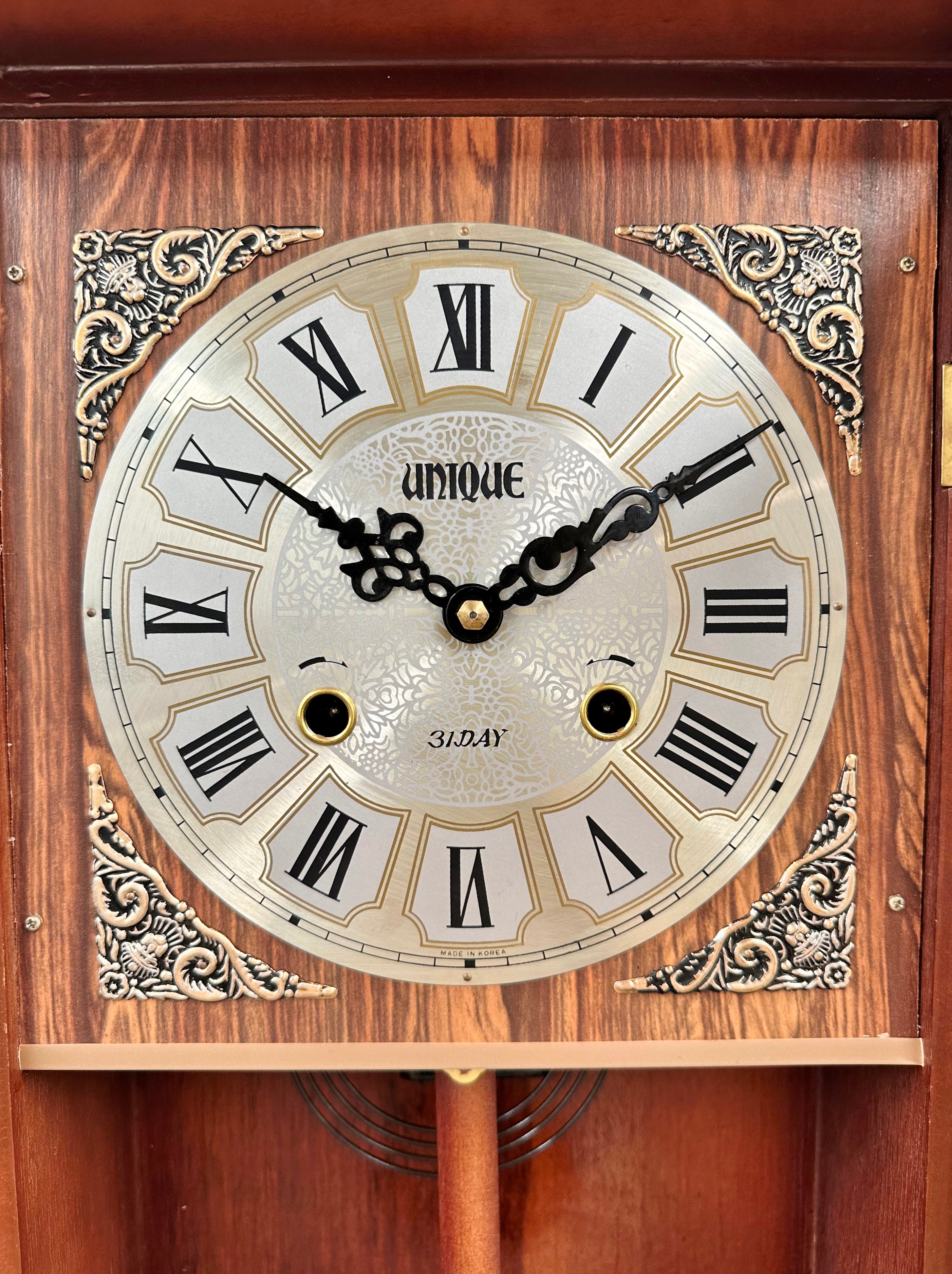 Vintage UNIQUE 31 Day Pendulum Strike Korea Wall Clock | Adelaide Clocks