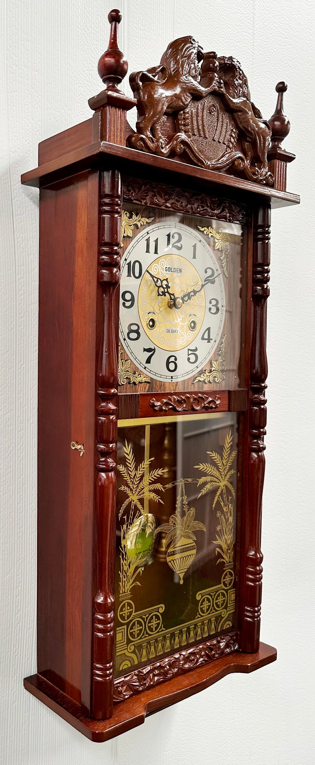 Vintage Golden 31 Day Bim Bam Battery Wall Clock | Adelaide Clocks