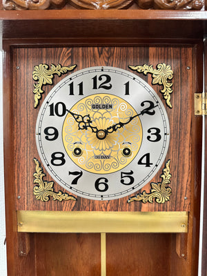 Vintage Golden 31 Day Bim Bam Battery Wall Clock | Adelaide Clocks
