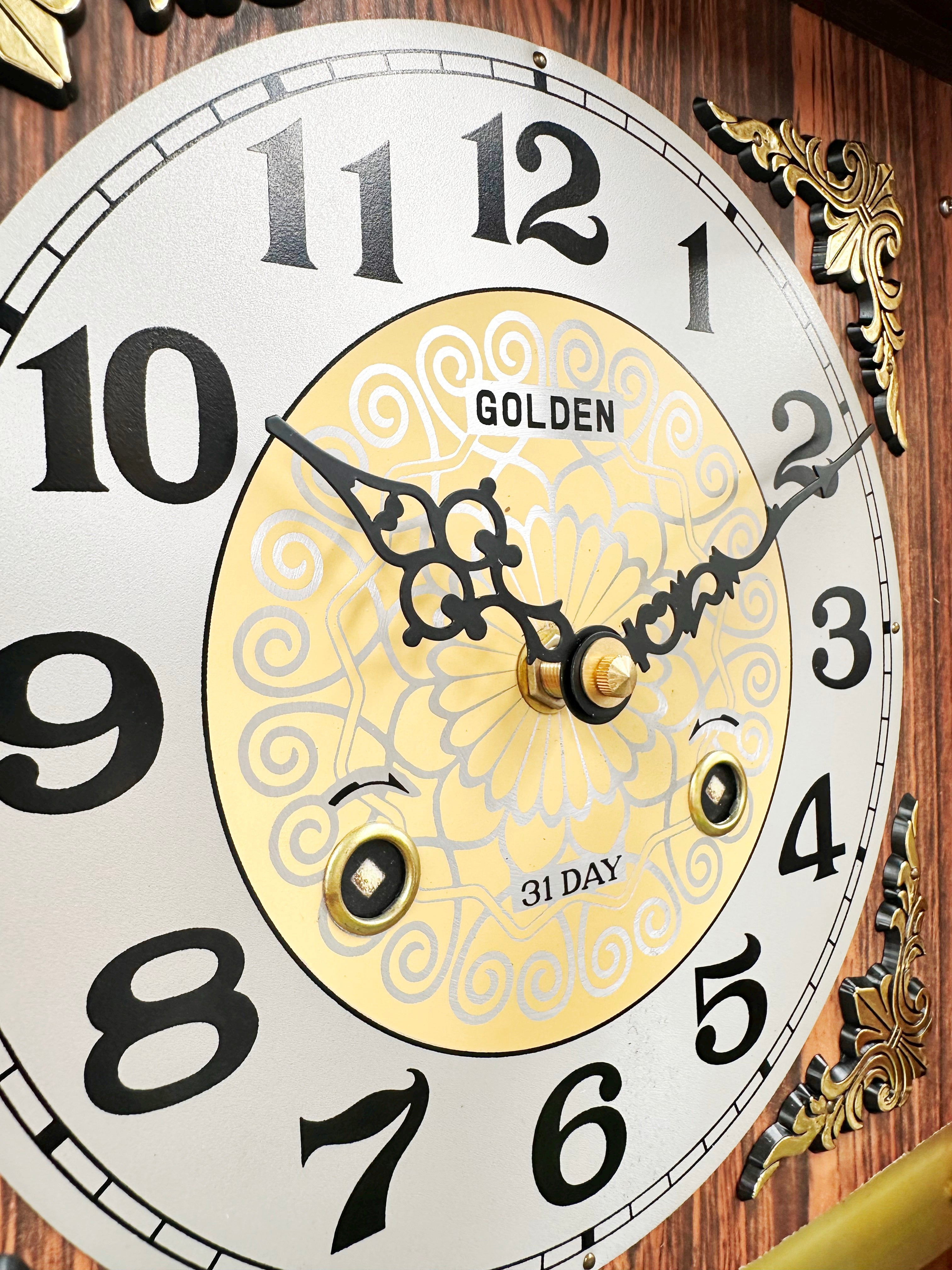 Vintage Golden 31 Day Bim Bam Battery Wall Clock | Adelaide Clocks