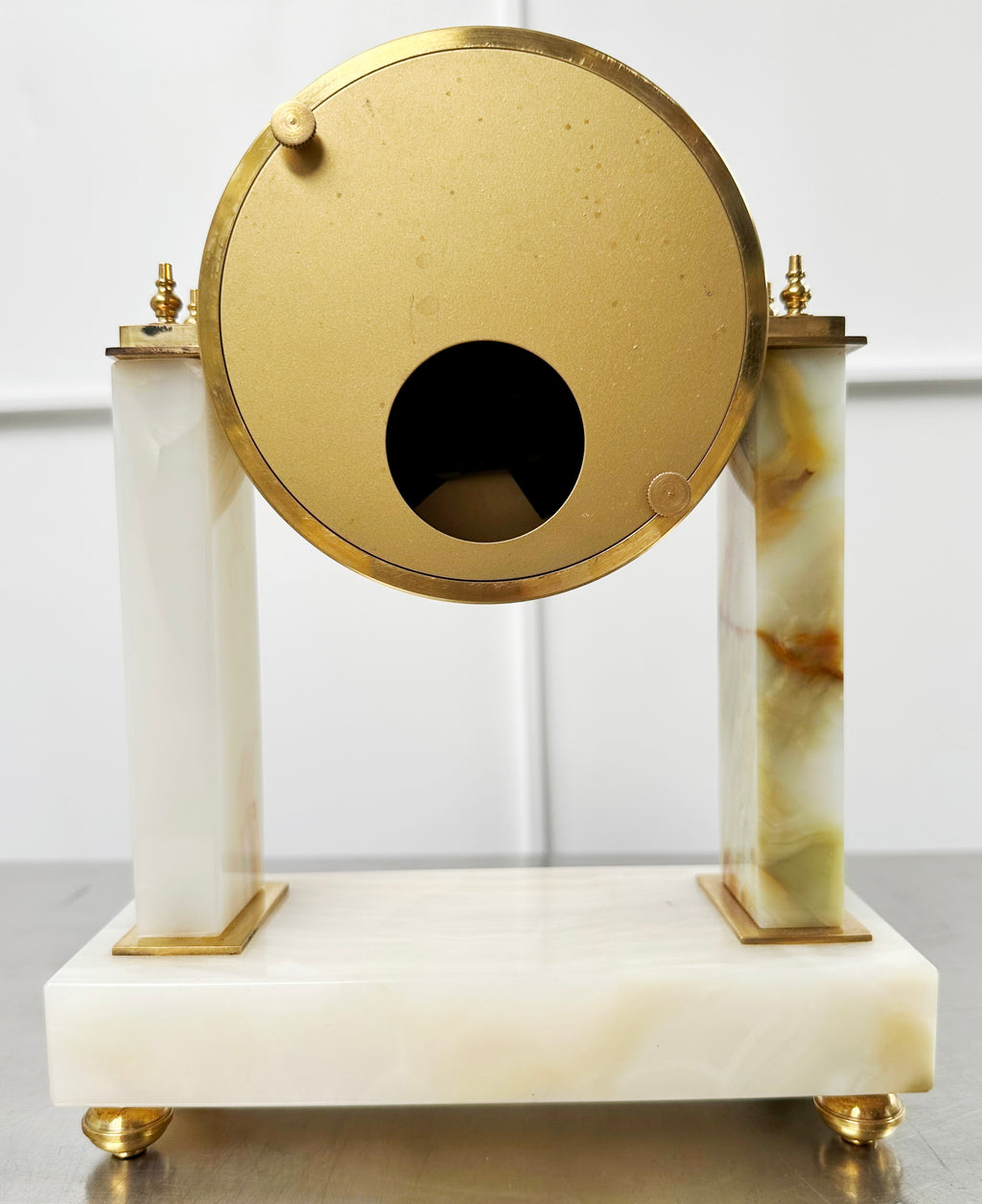 Antique Urgos German Marble Battery Column Mantel Clock | Adelaide Clocks
