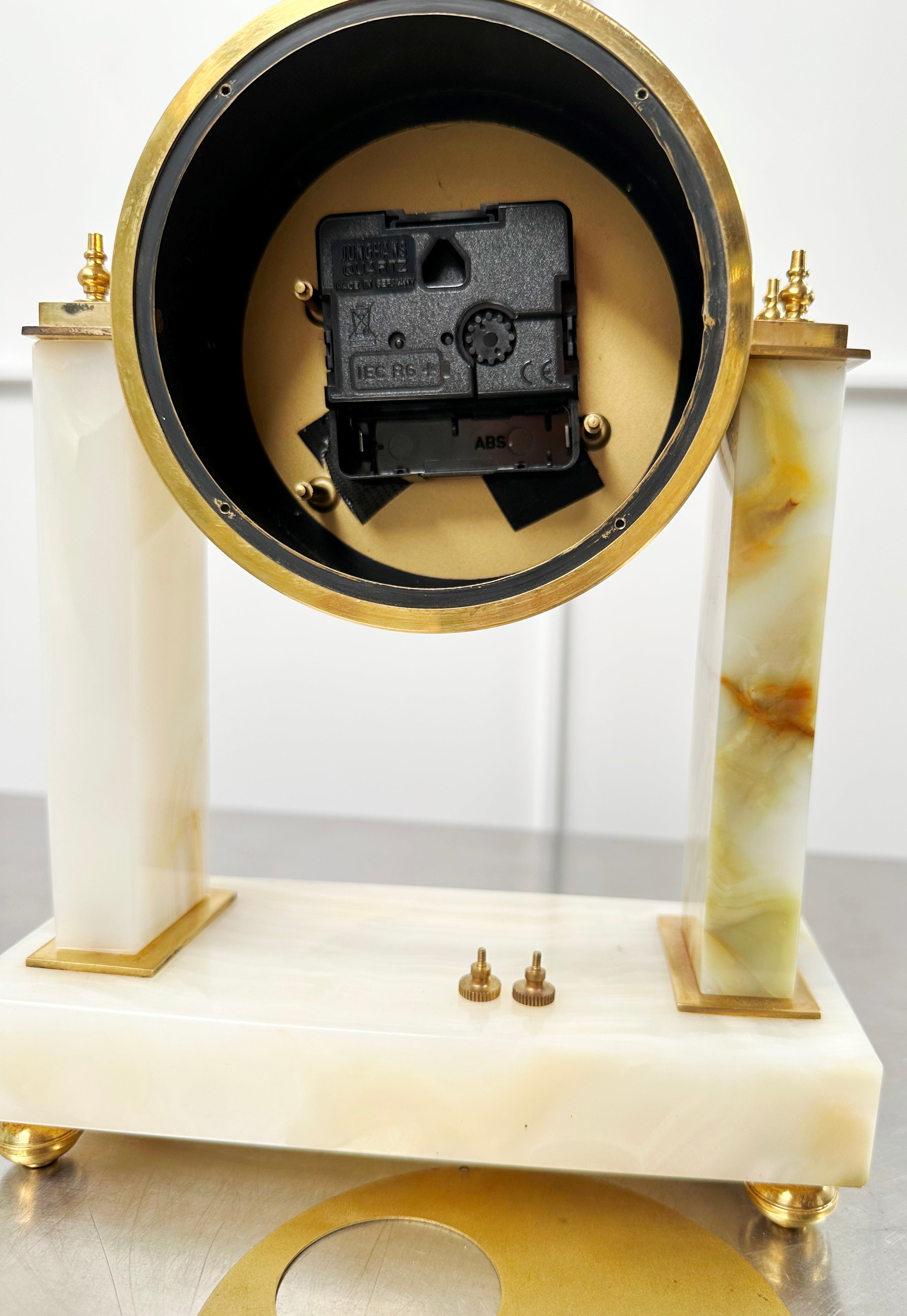 Antique Urgos German Marble Battery Column Mantel Clock | Adelaide Clocks