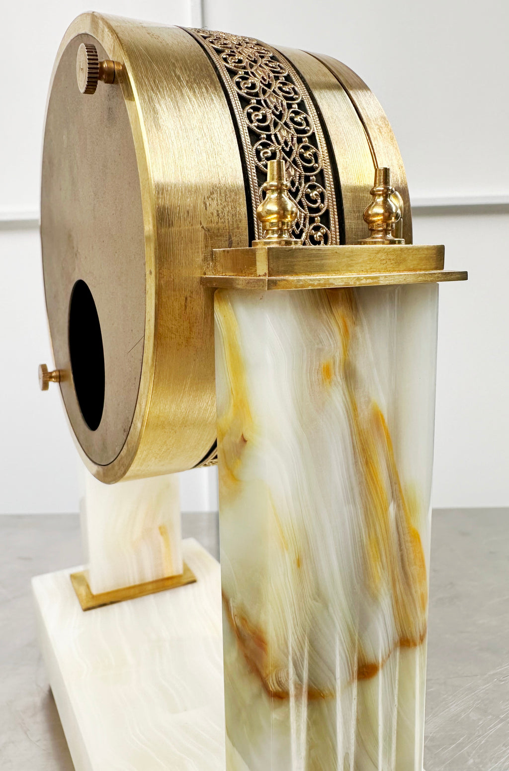 Antique Urgos German Marble Battery Column Mantel Clock | Adelaide Clocks