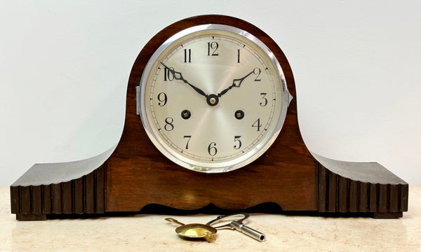 Vintage Napoleon Style Hammer on Coil Chime Mantel Clock | eXibit collection