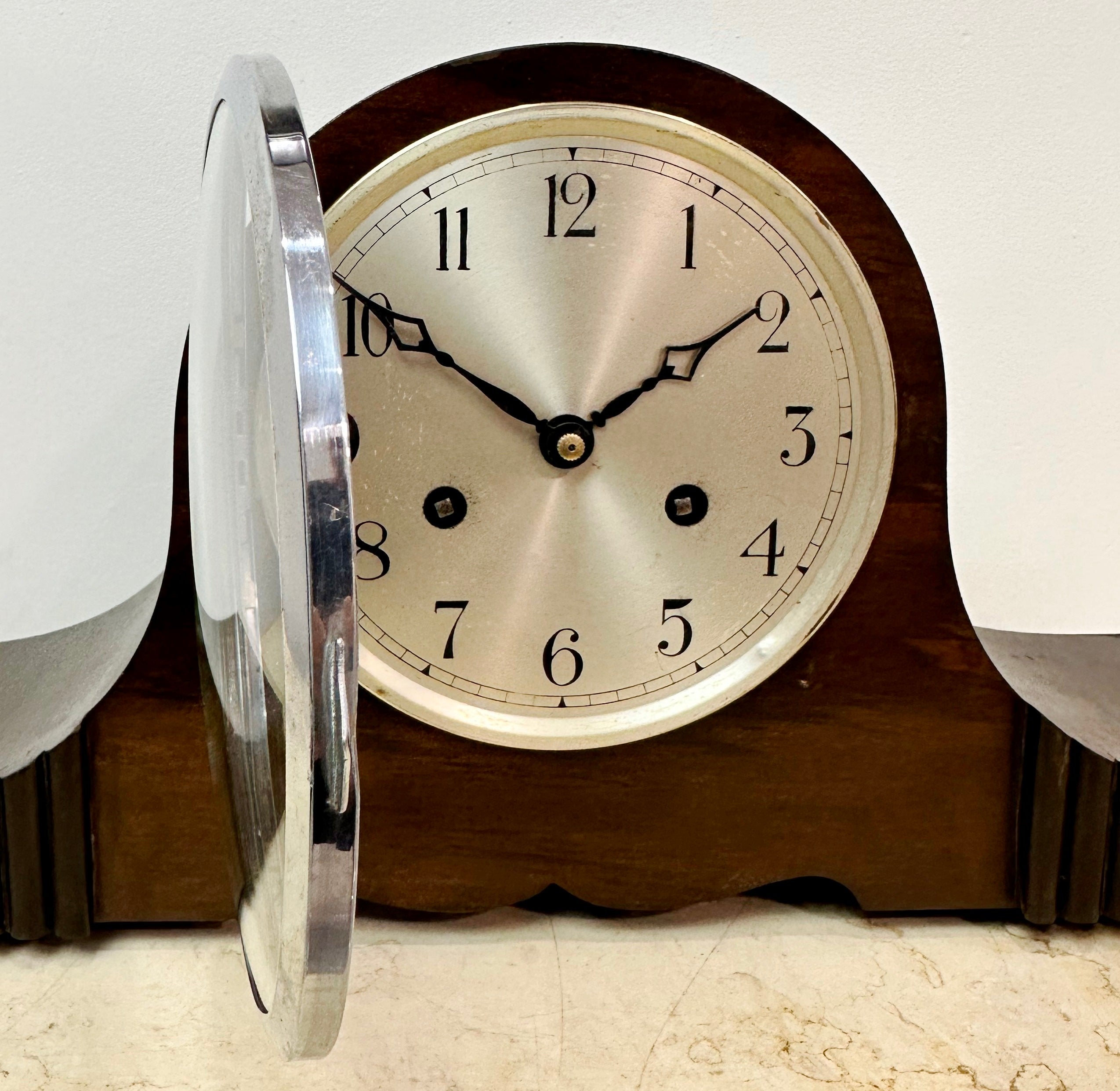 Vintage Napoleon Style Hammer on Coil Chime Mantel Clock | eXibit collection